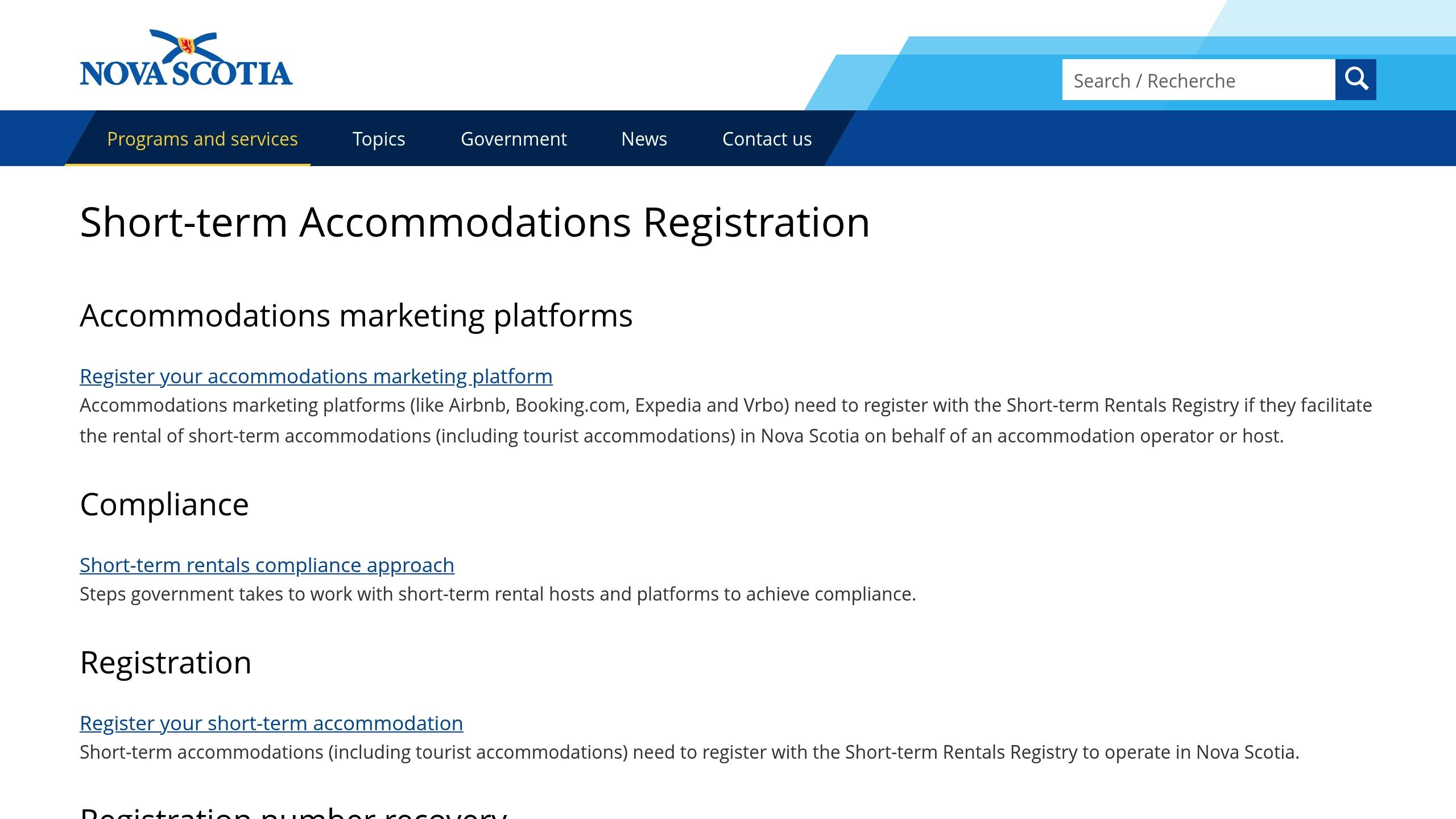 Short-Term Rentals Registration Act