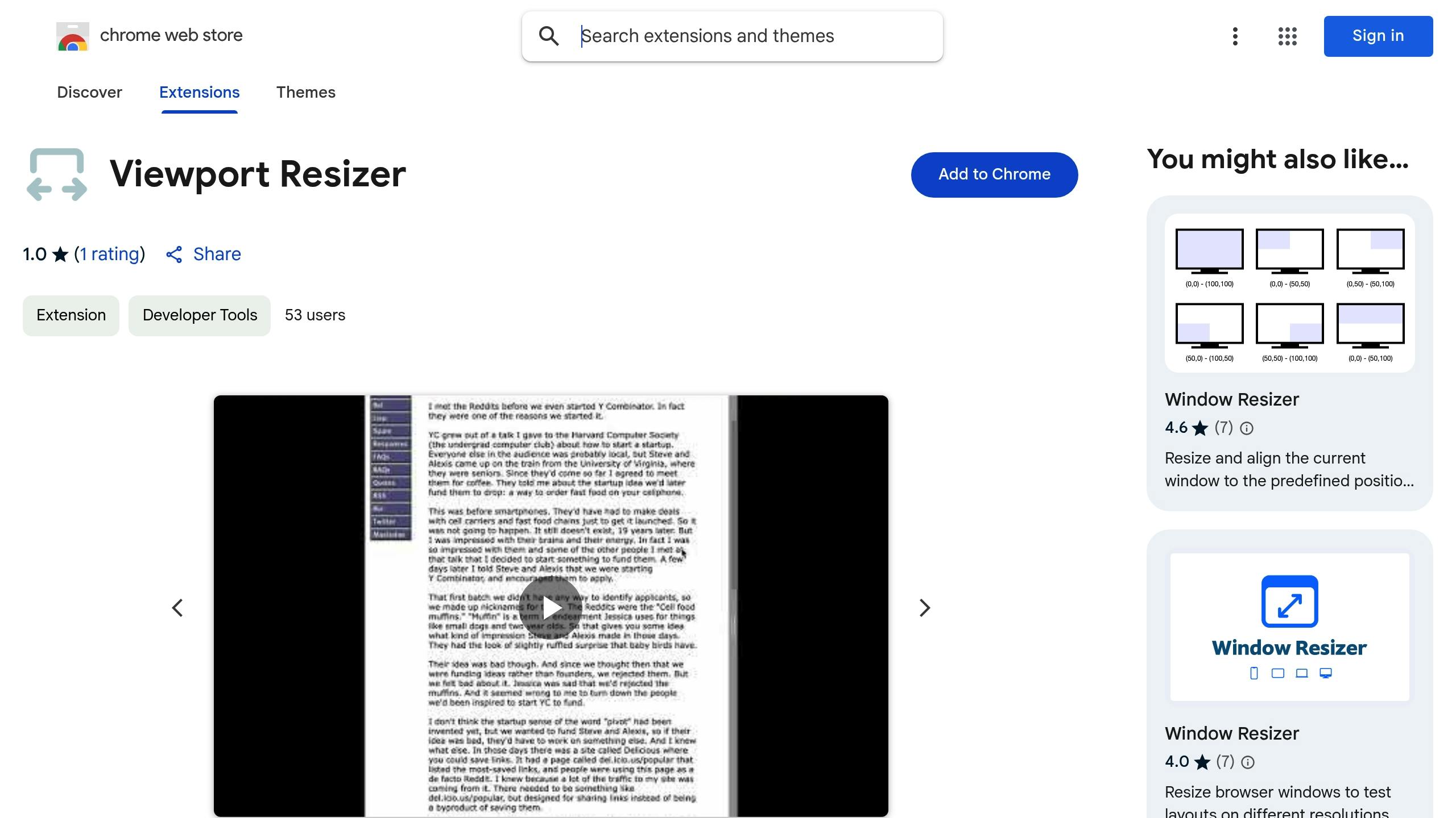 Viewport Resizer