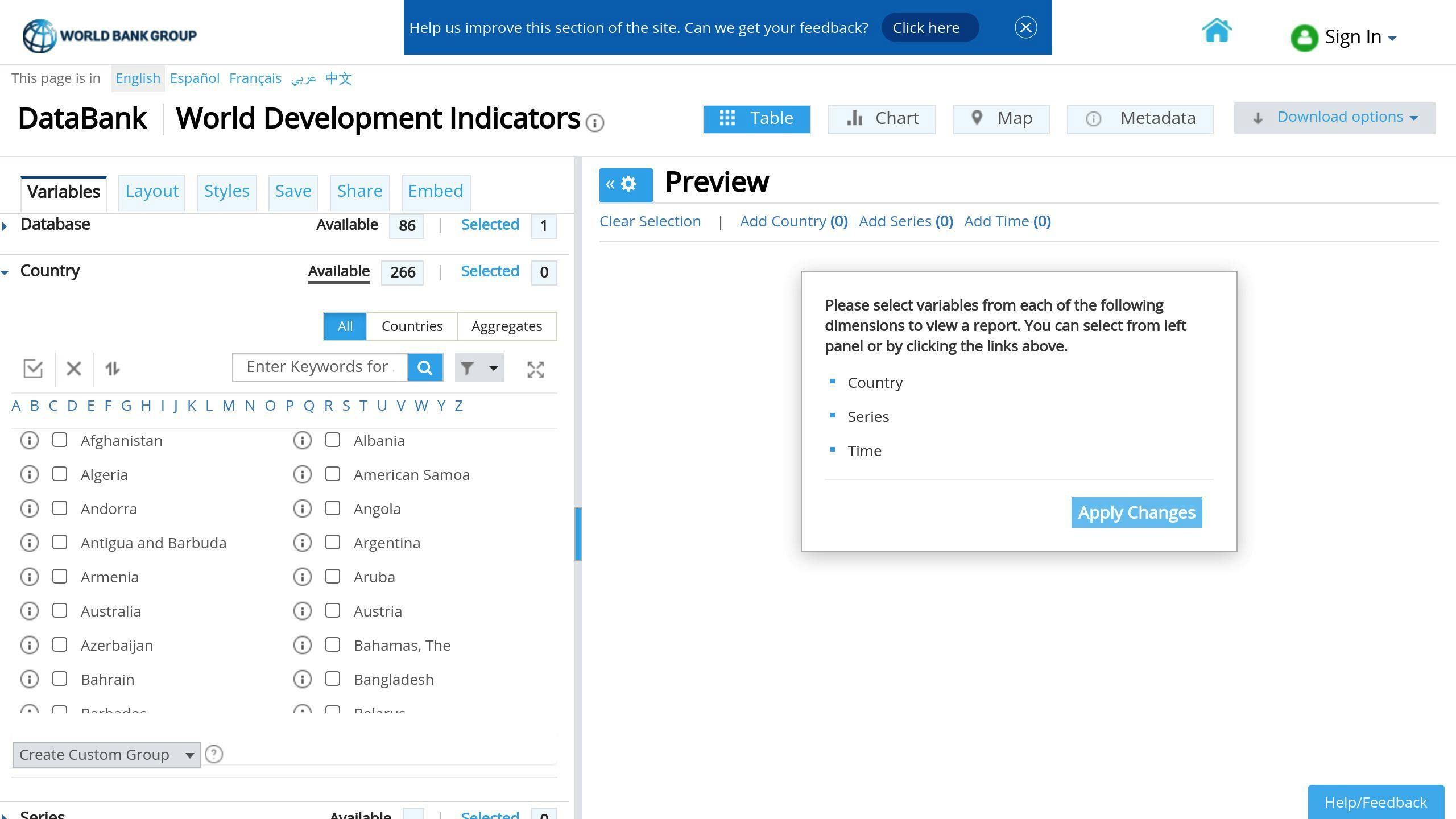 World Bank Open Data