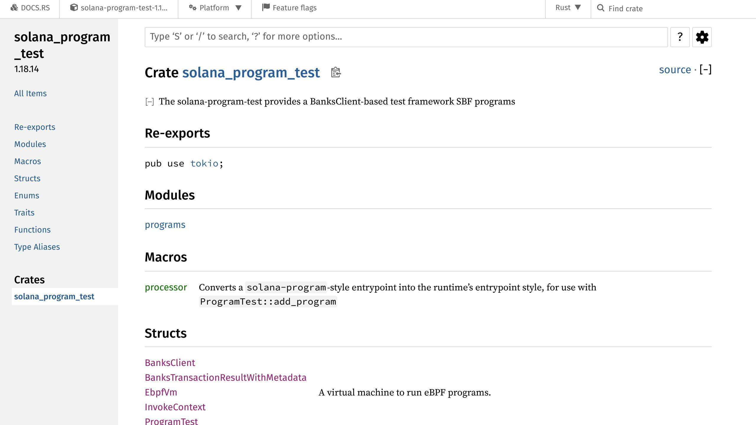 Solana Program Test Framework