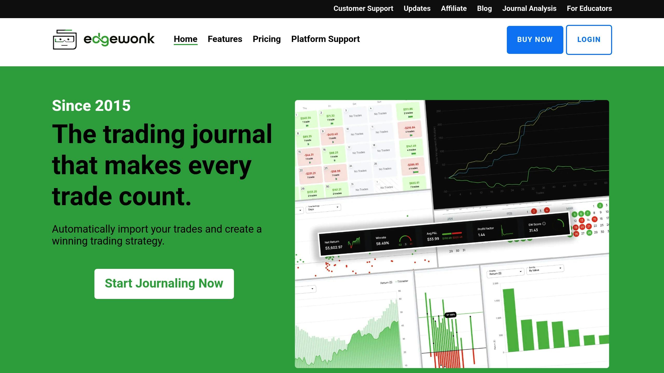 Edgewonk interface screenshot