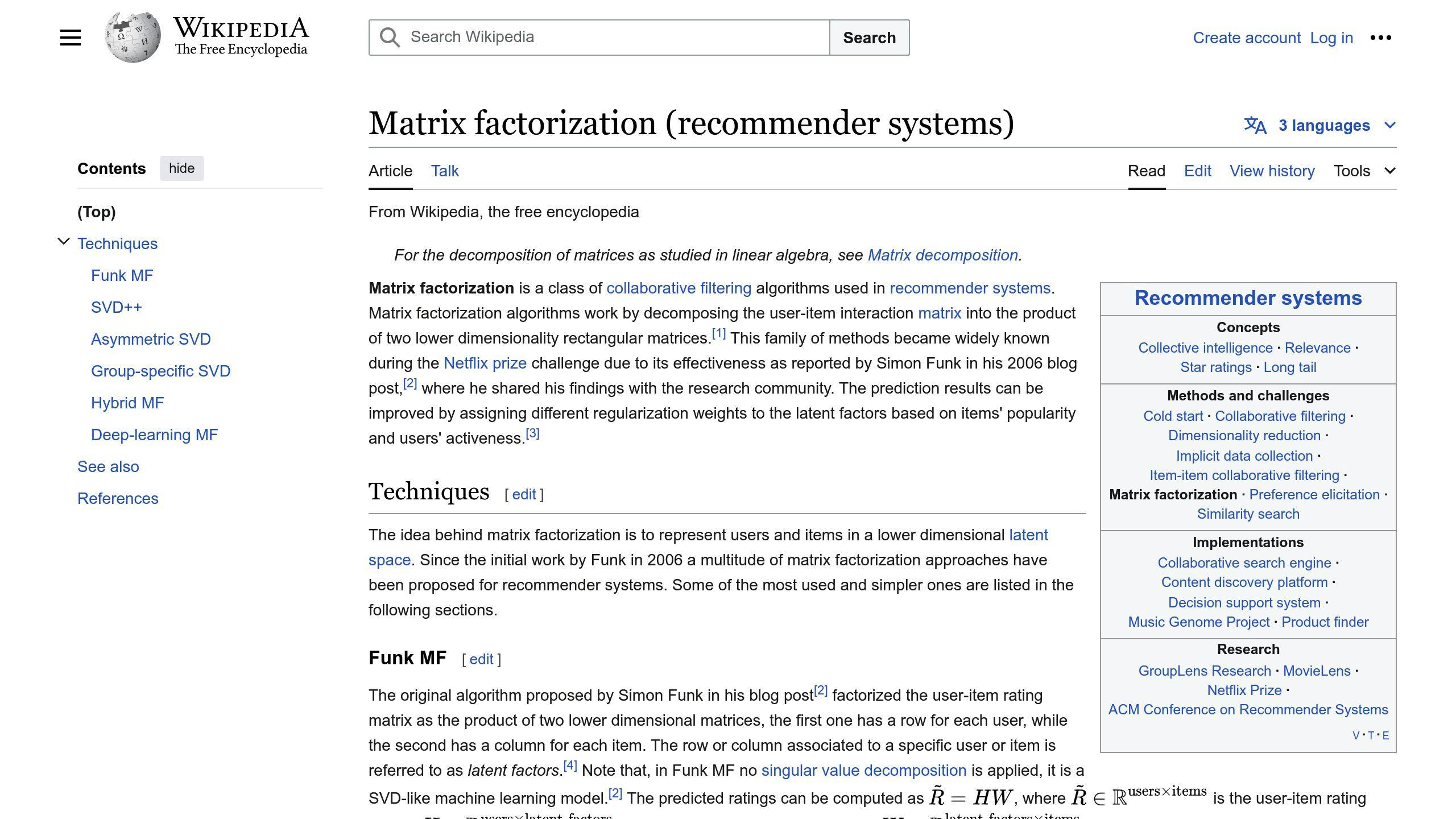 Matrix Factorization