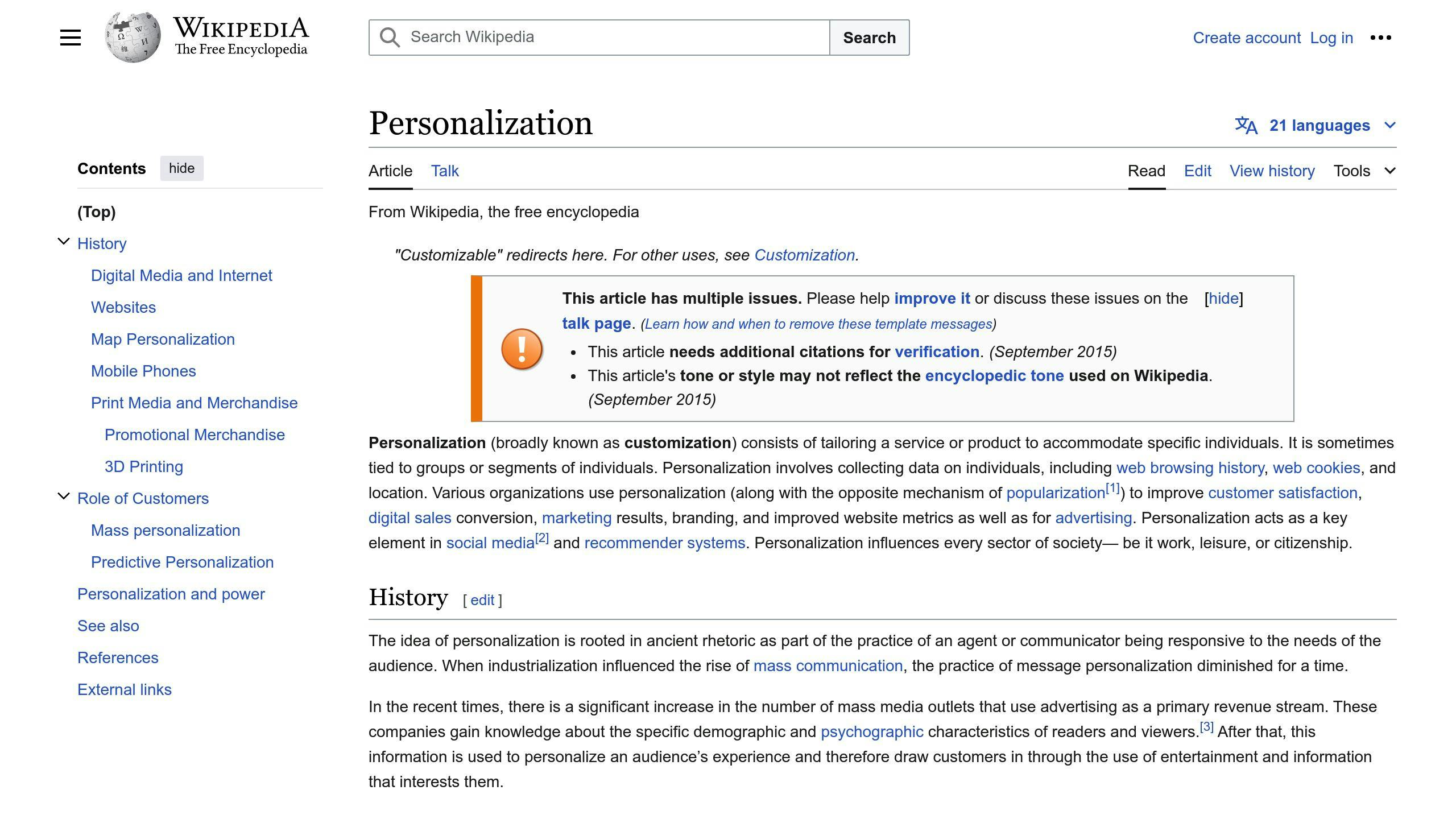 Personalization