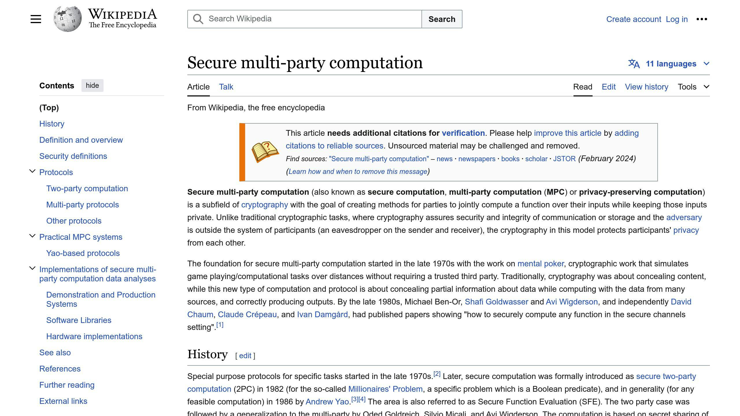Secure Multi-Party Computation