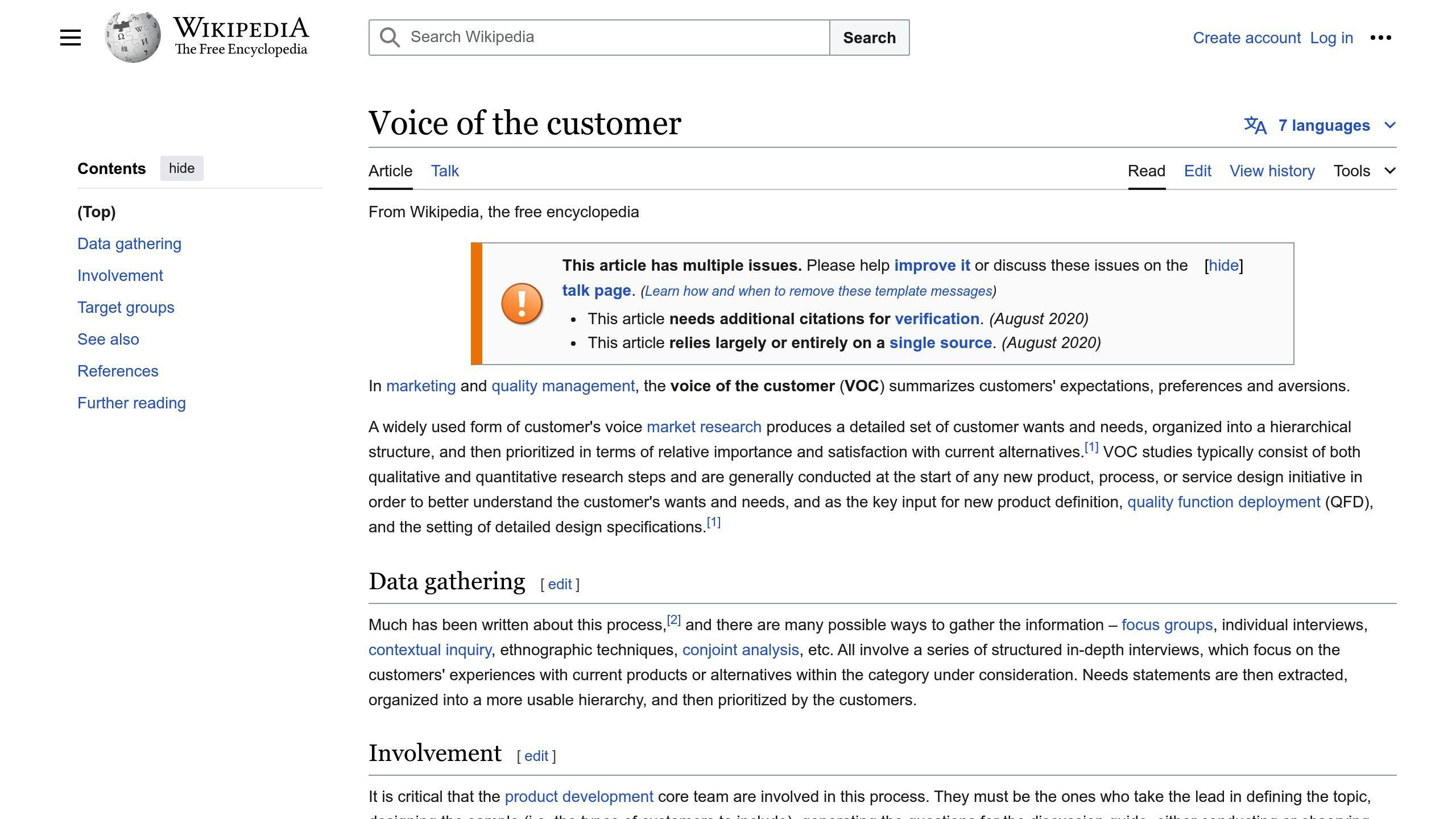 Voice of Customer