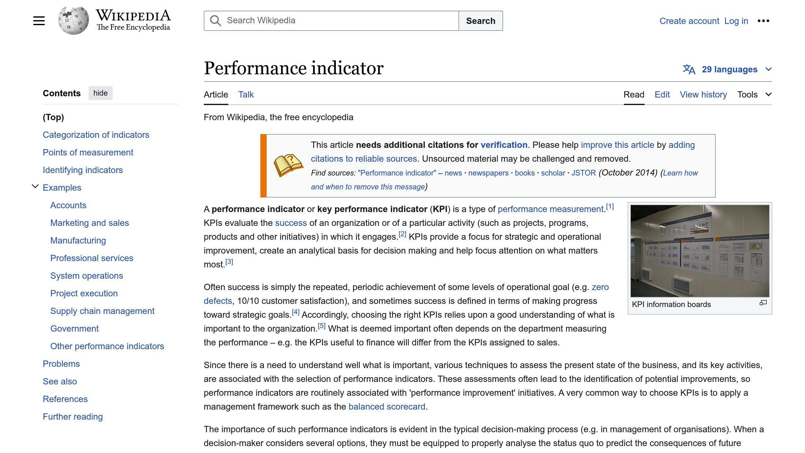 Key Performance Indicators