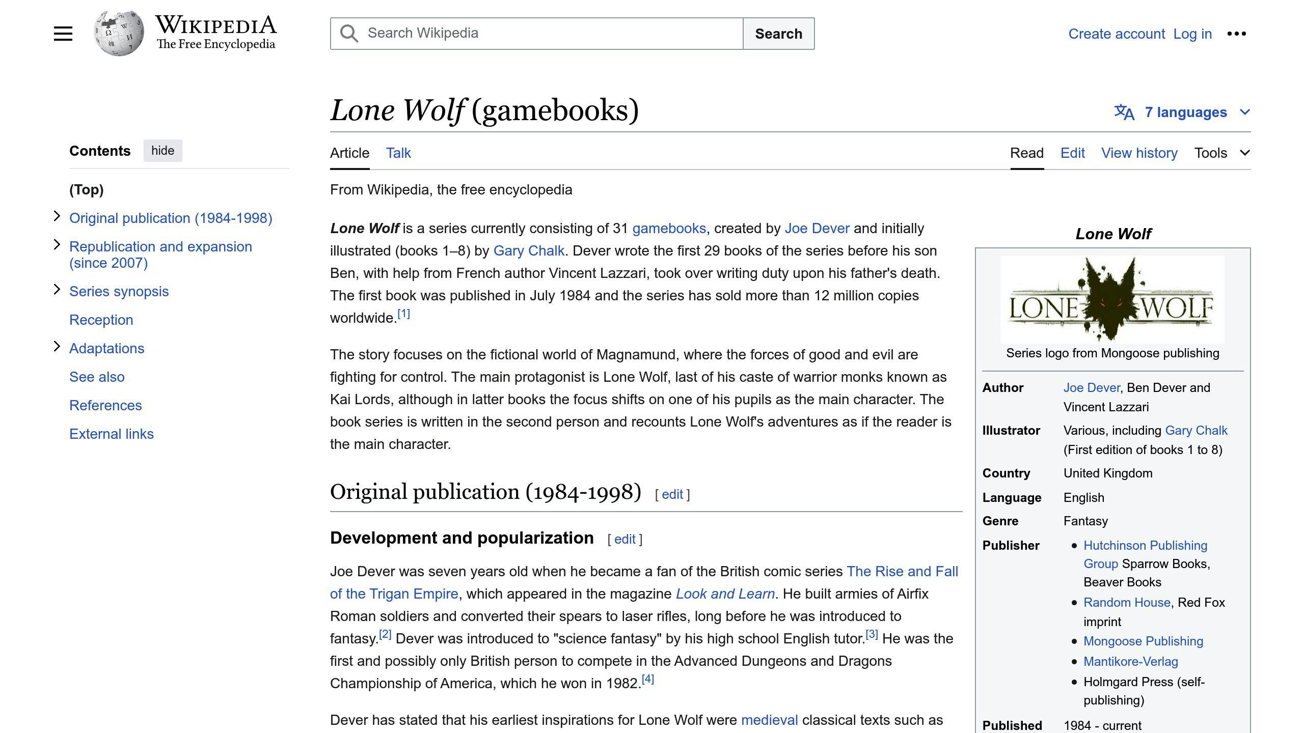 Lone Wolf Series