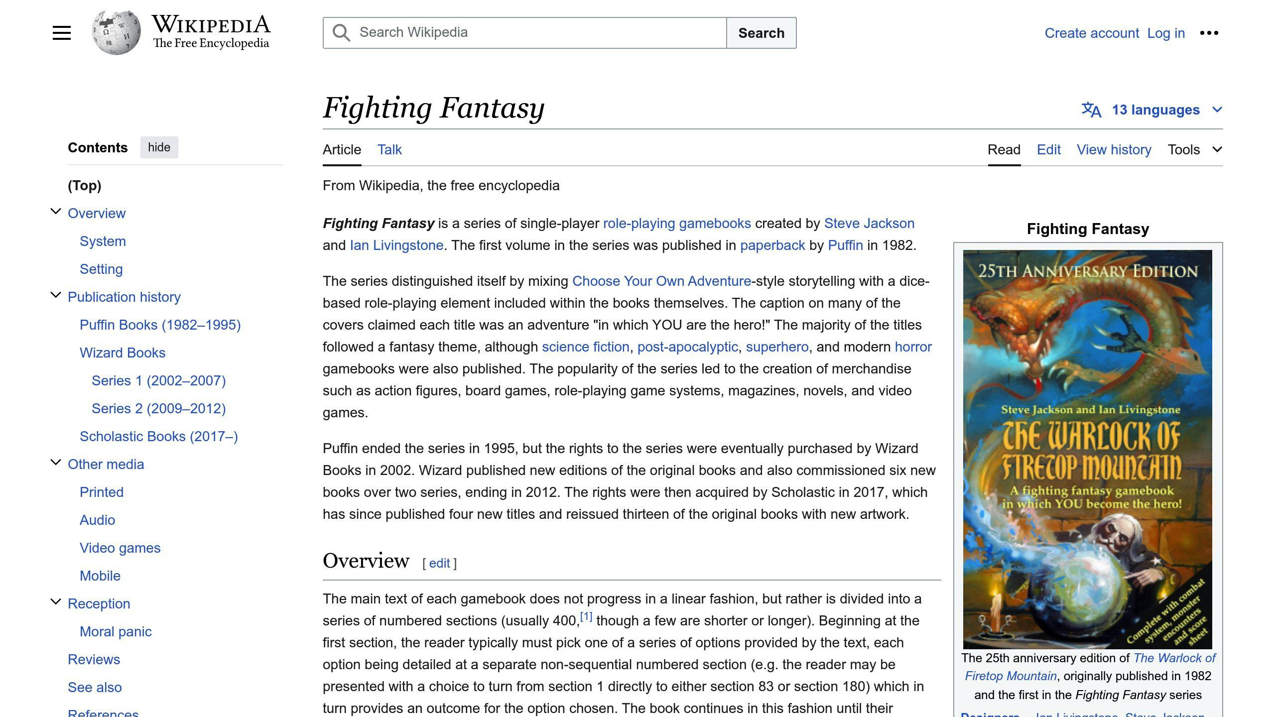 Fighting Fantasy Series