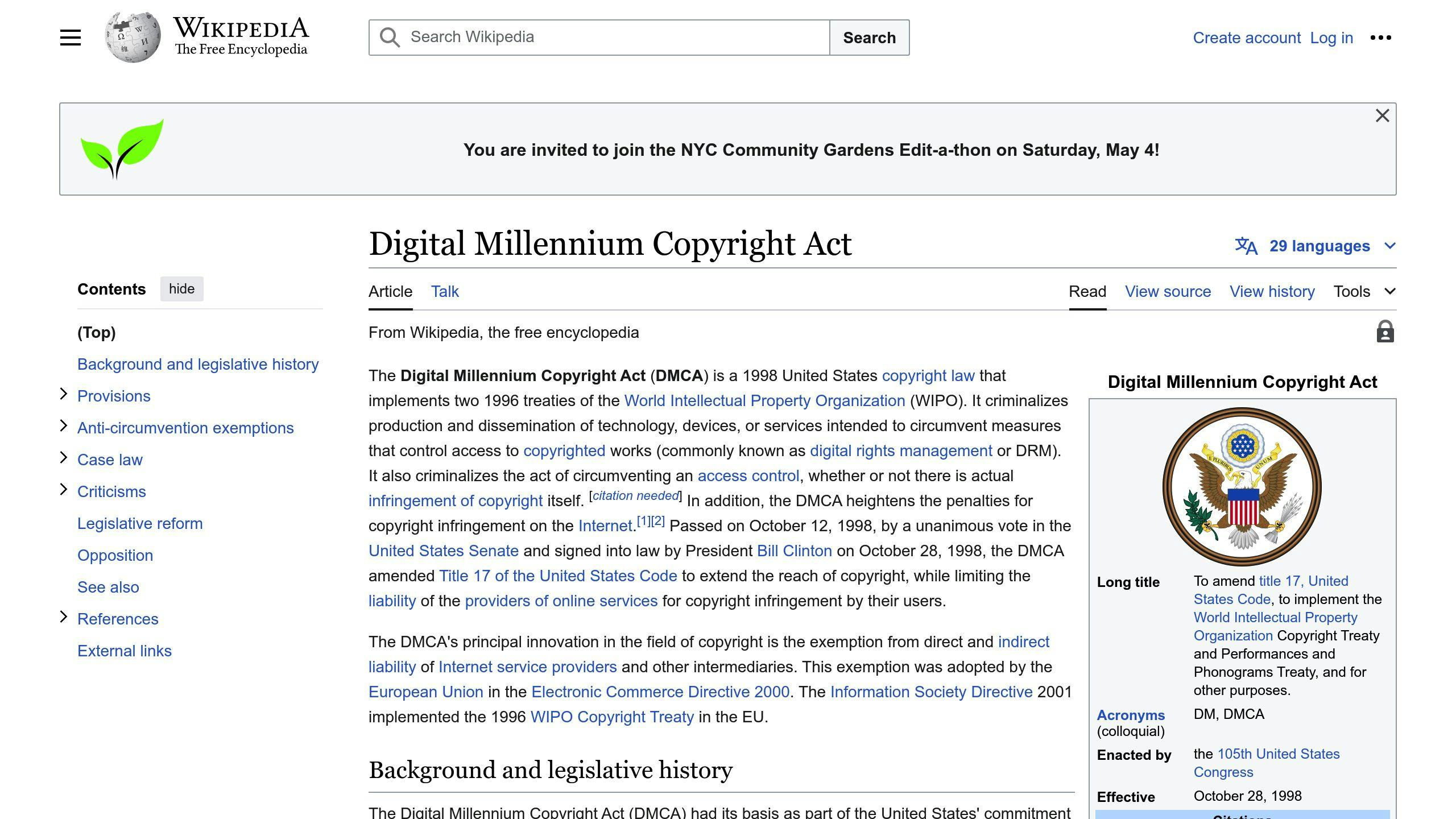 Digital Millennium Copyright Act