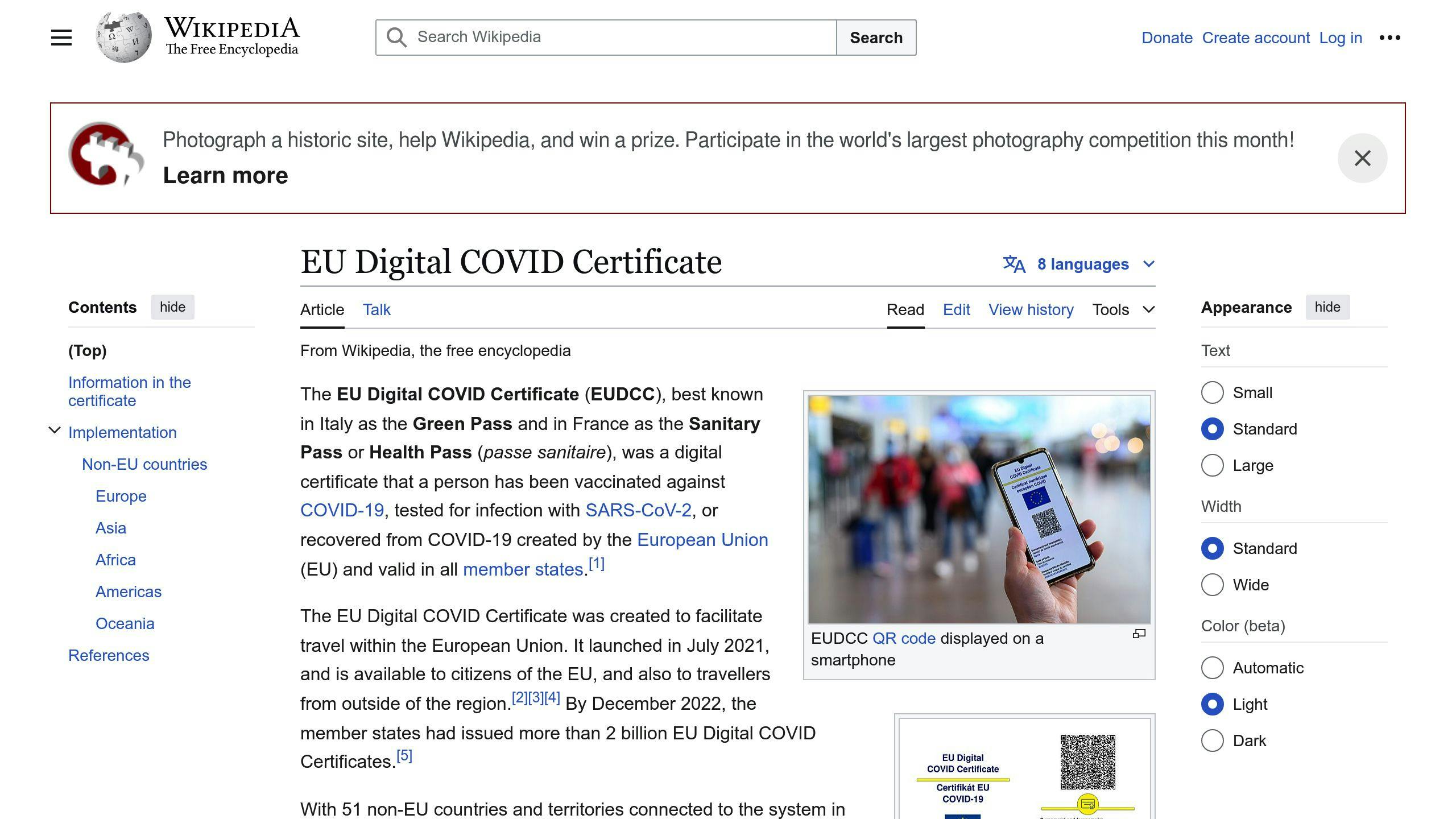 EU Digital COVID Certificate