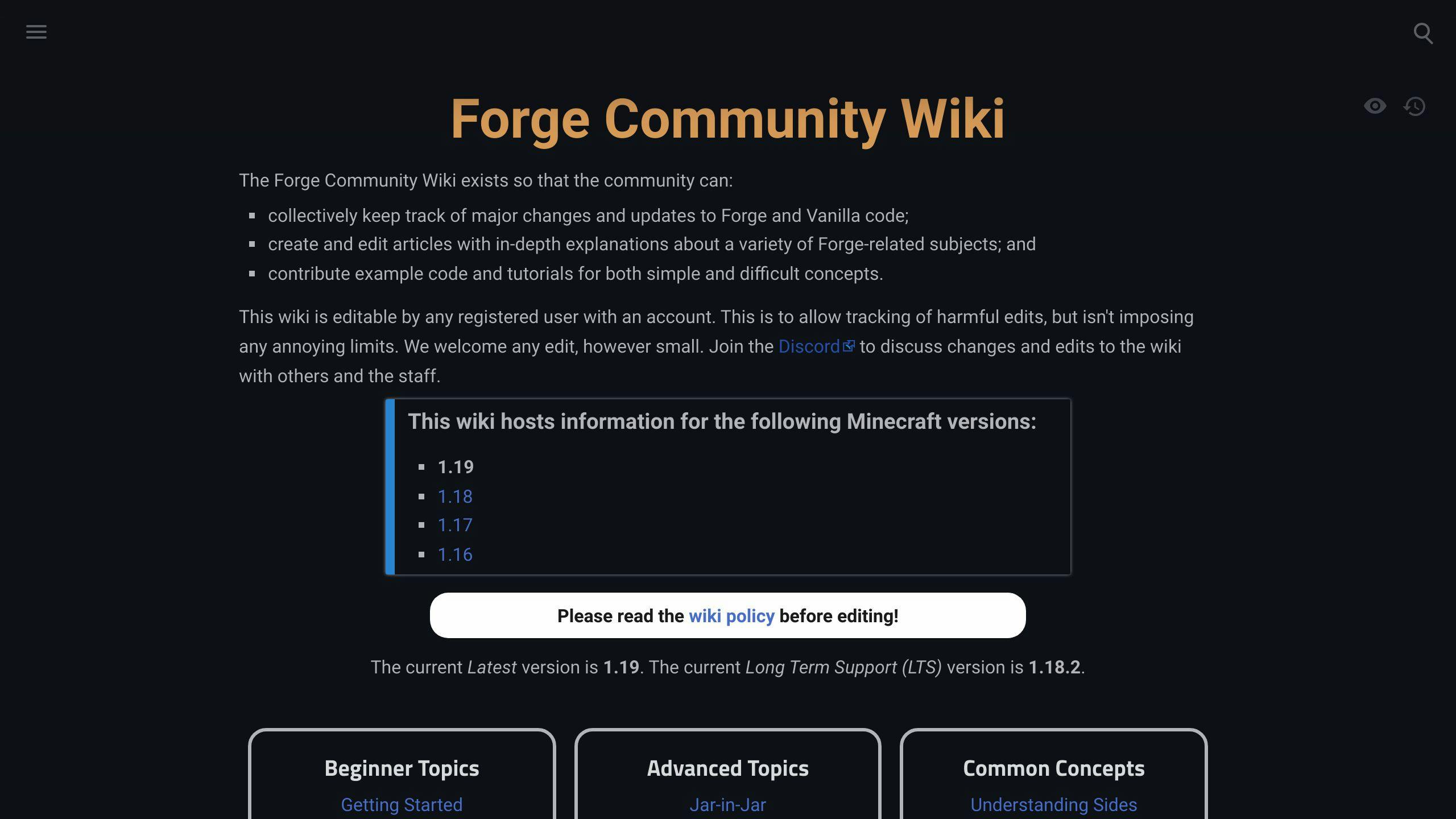 Forge Community Wiki