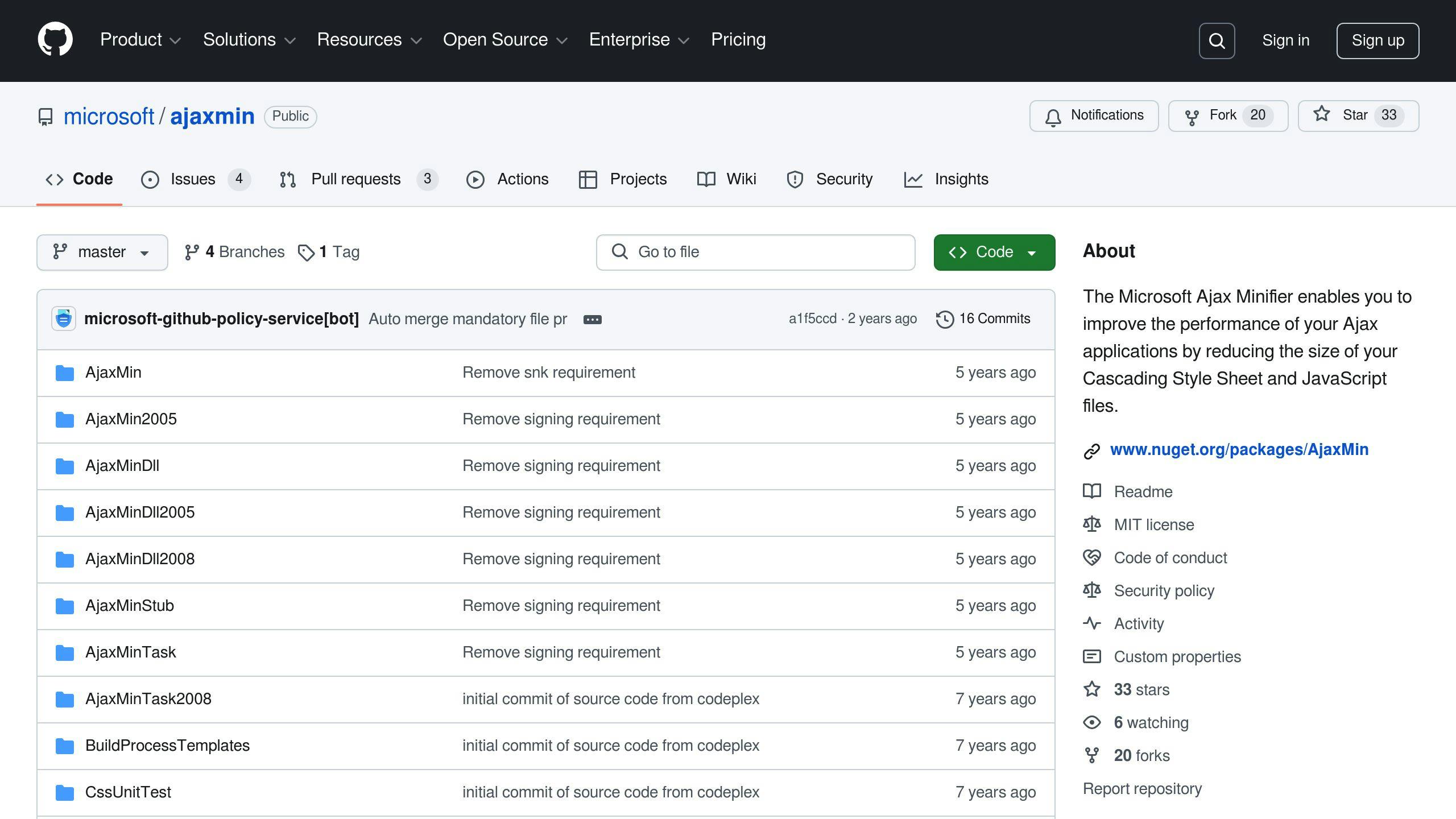 Microsoft Ajax Minify
