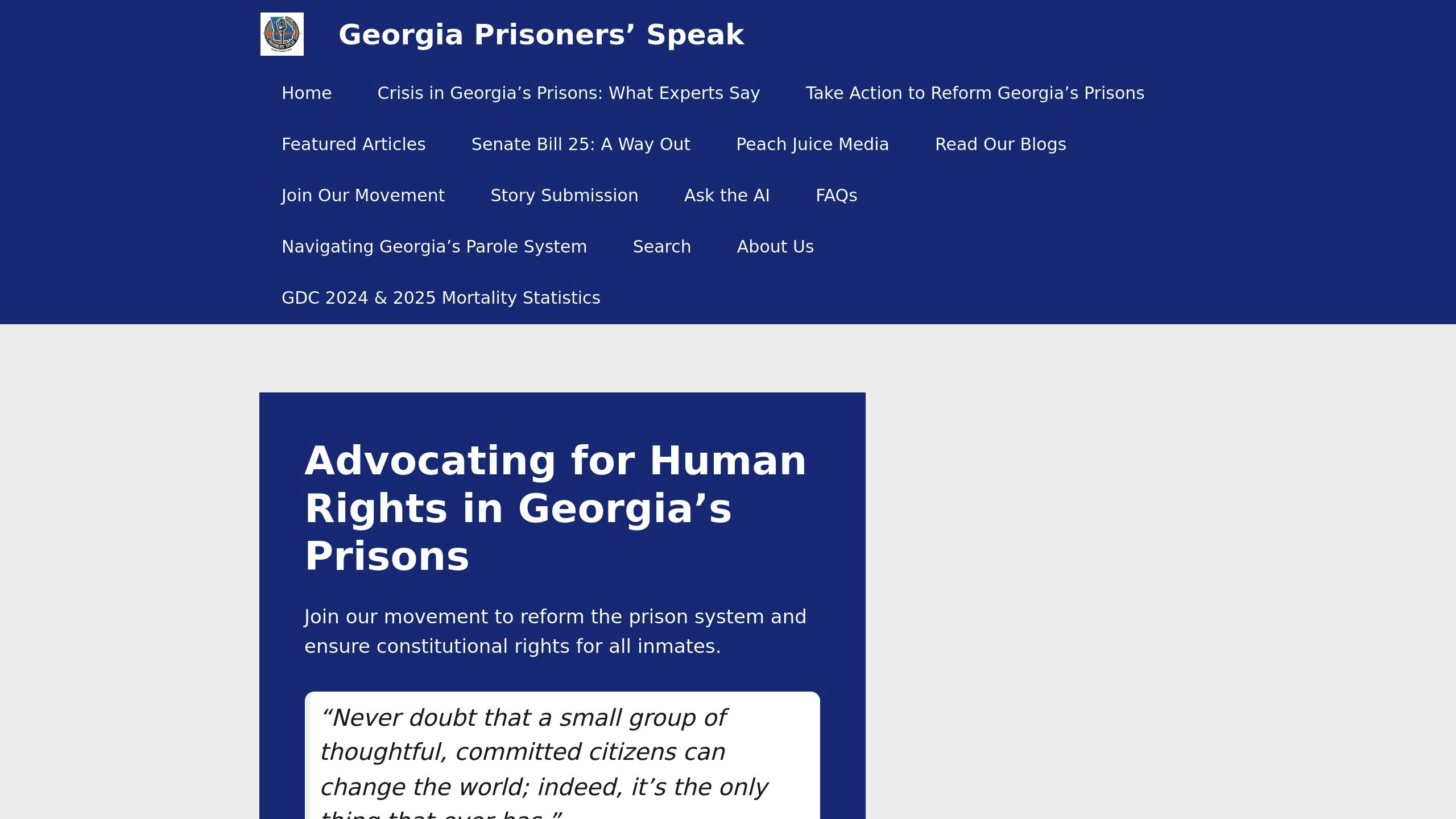 Georgia Prisoners' Speak