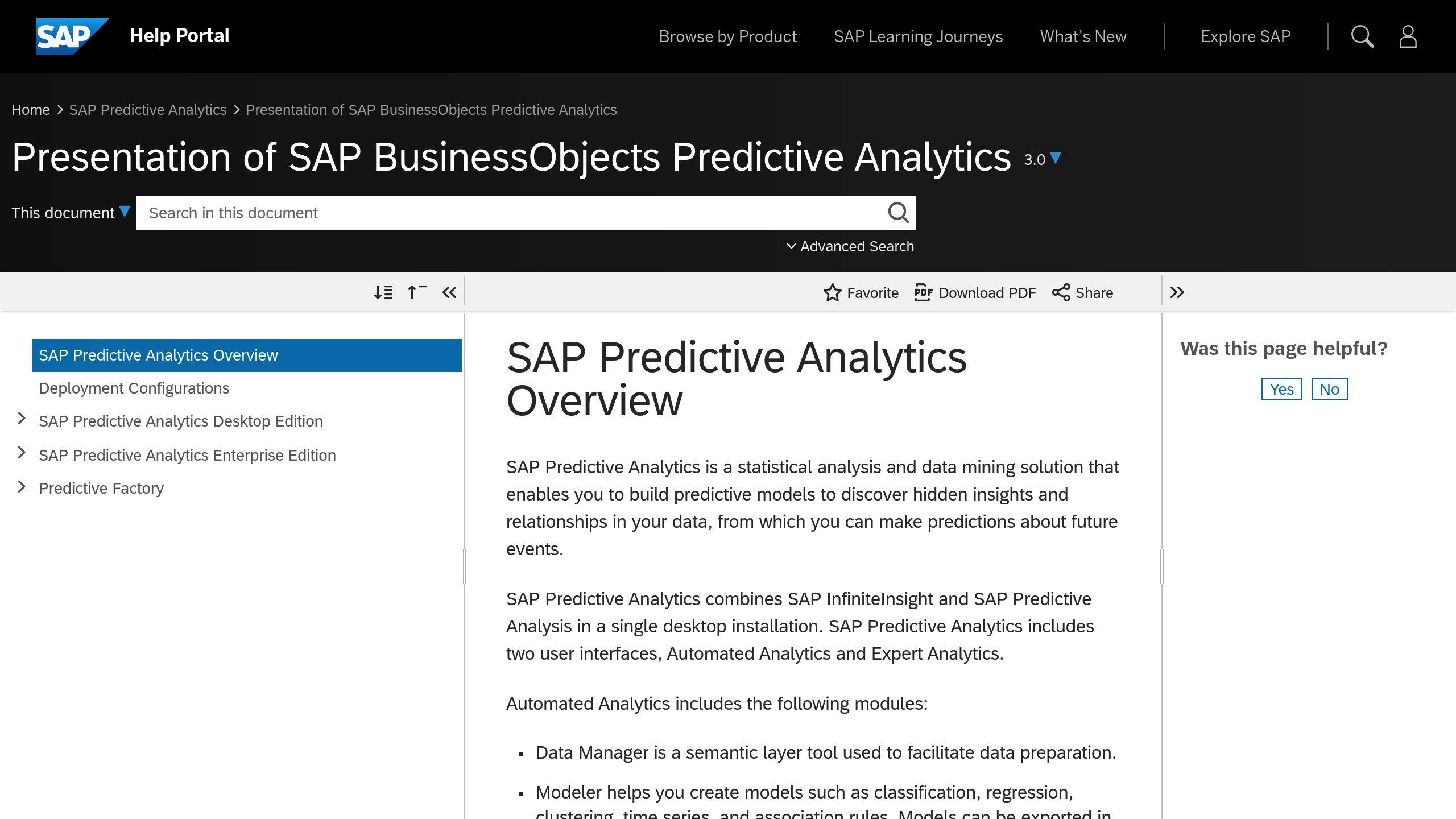 SAP Predictive Analytics