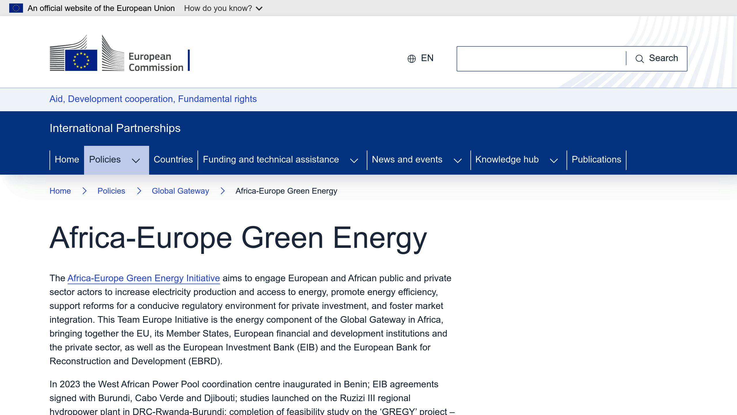 Africa-Europe Green Energy Initiative