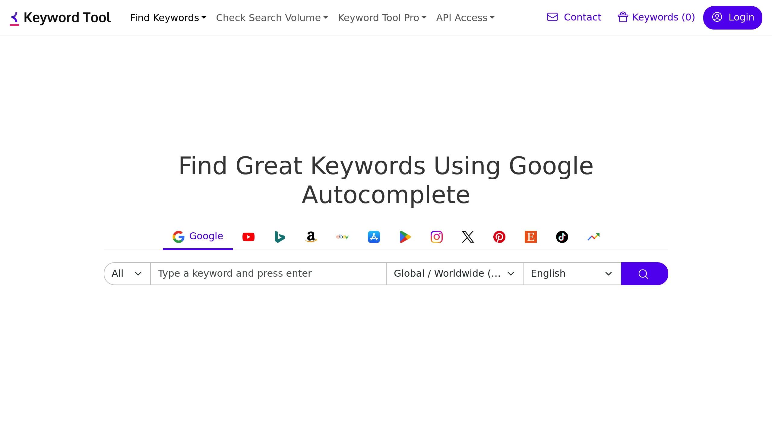 Keyword Tool