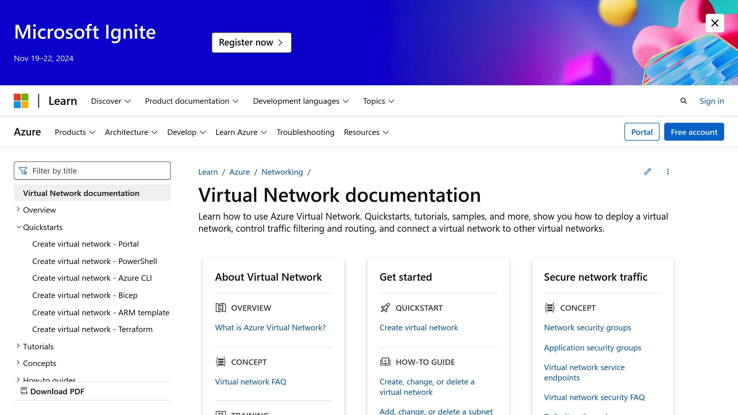 Azure virtual network