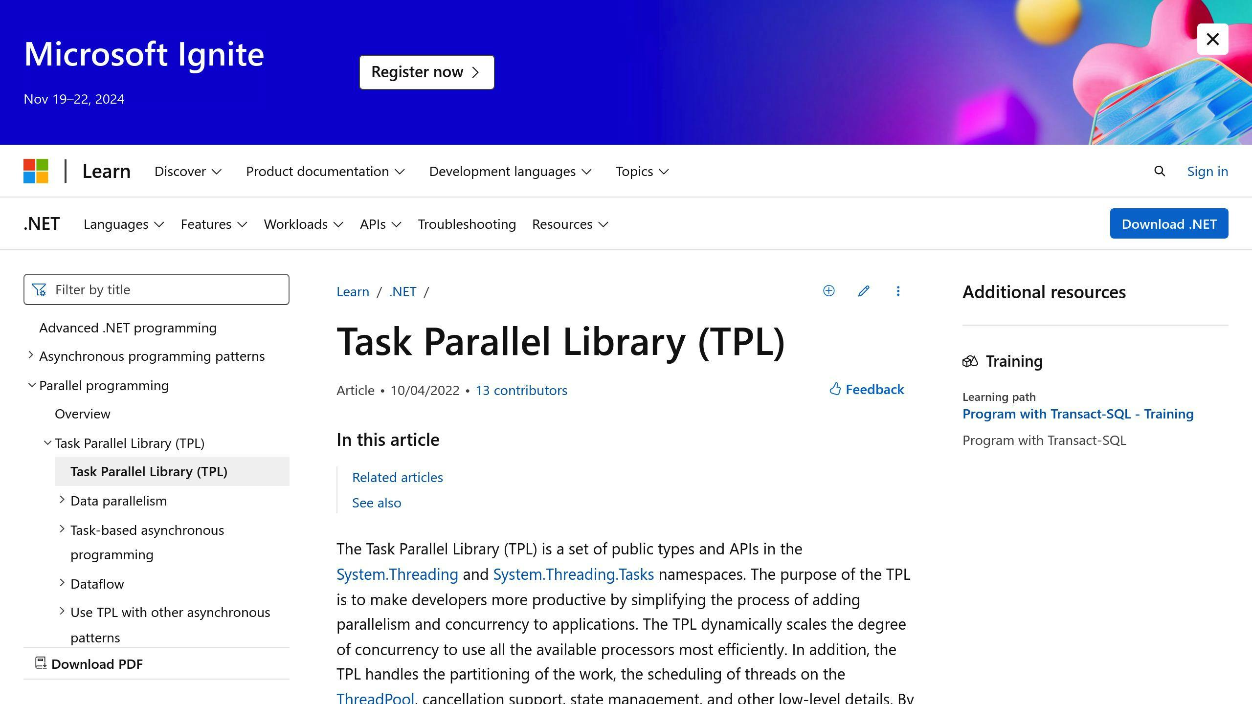 Task Parallel Library