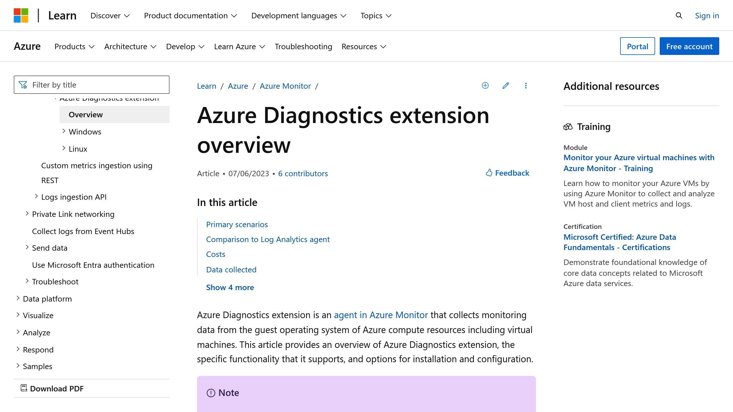 Azure Diagnostics