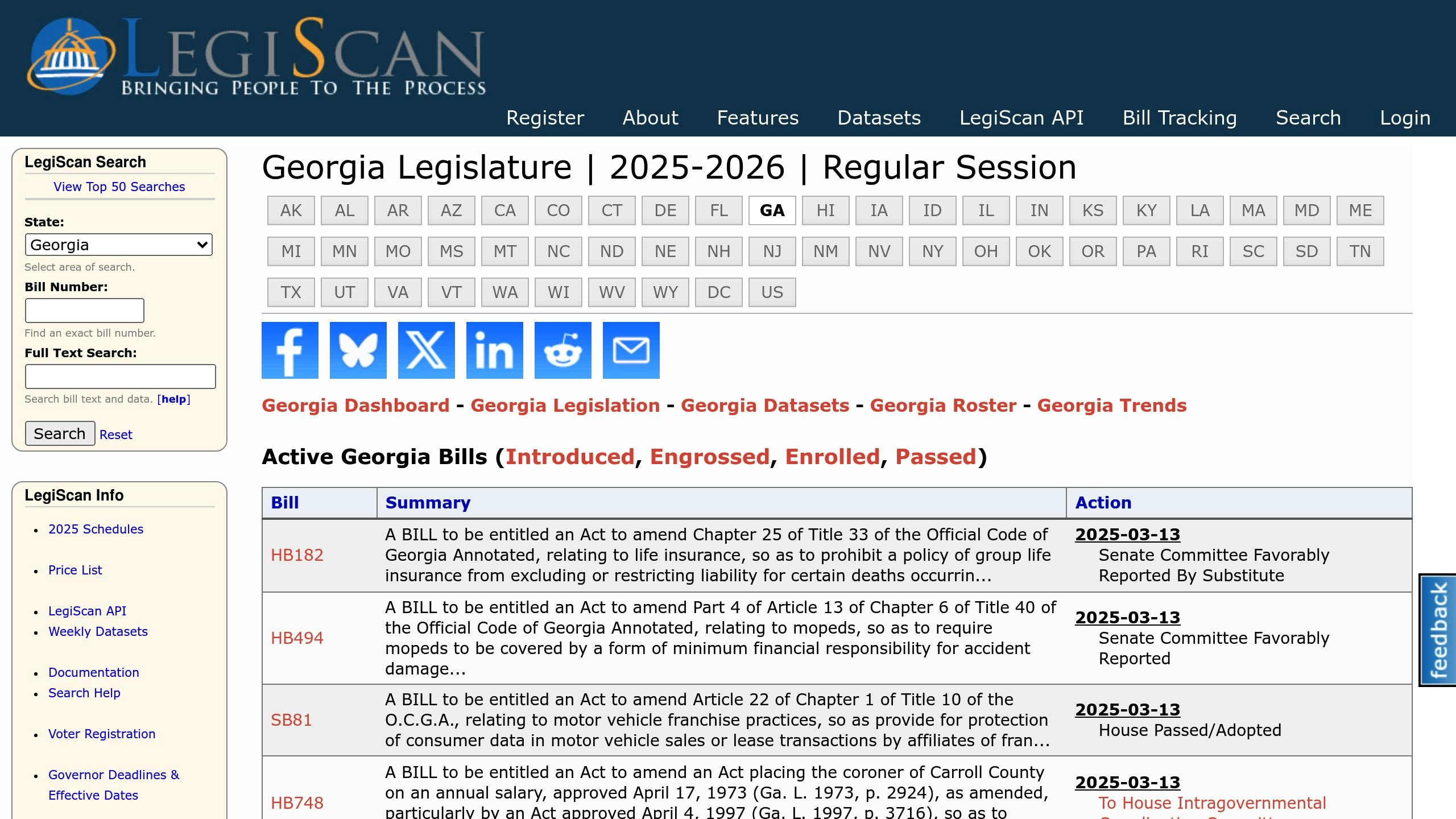 LegiScan Georgia