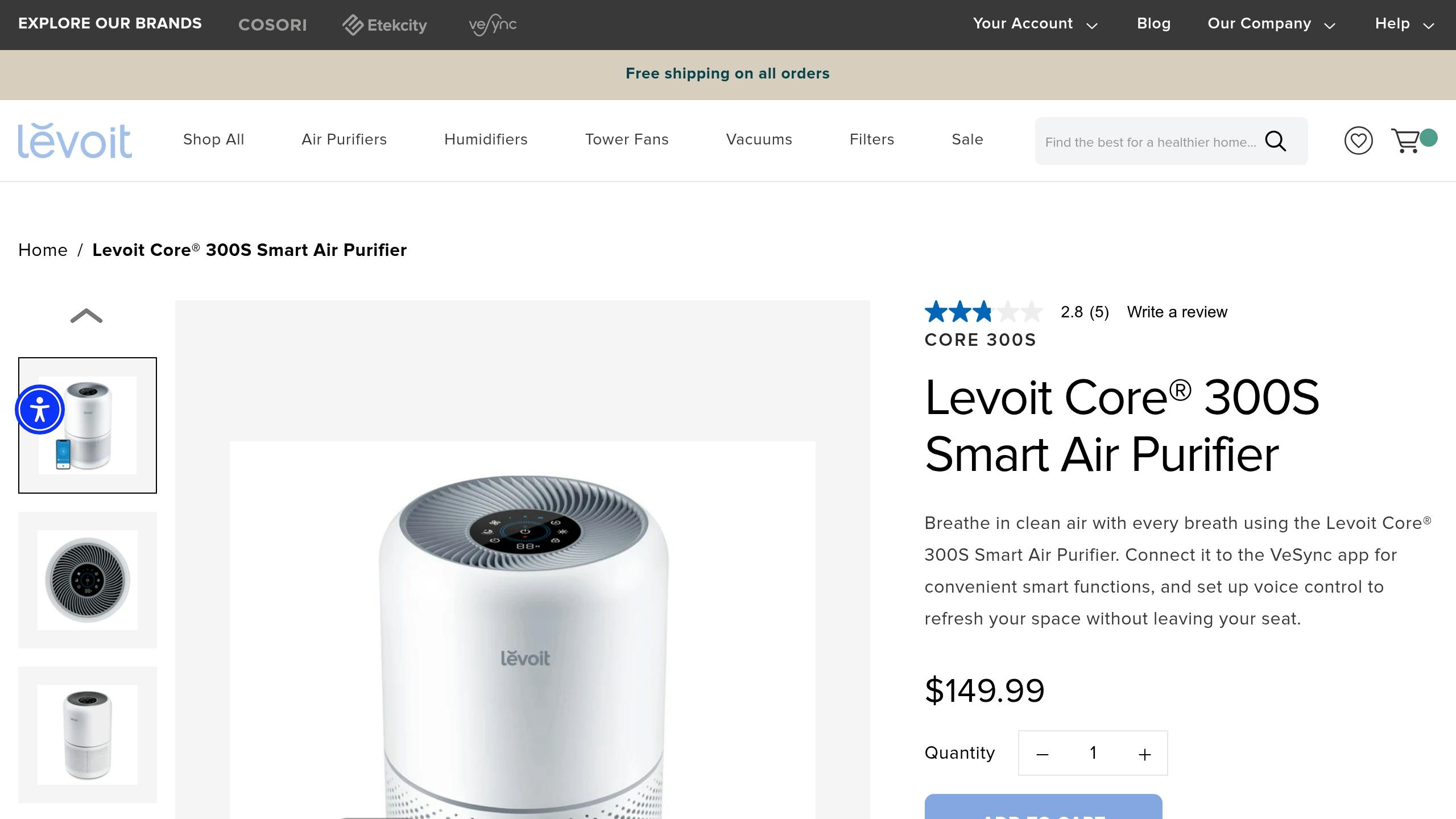levoit com a a ea fb de c aee dd a Levoit Core 300S