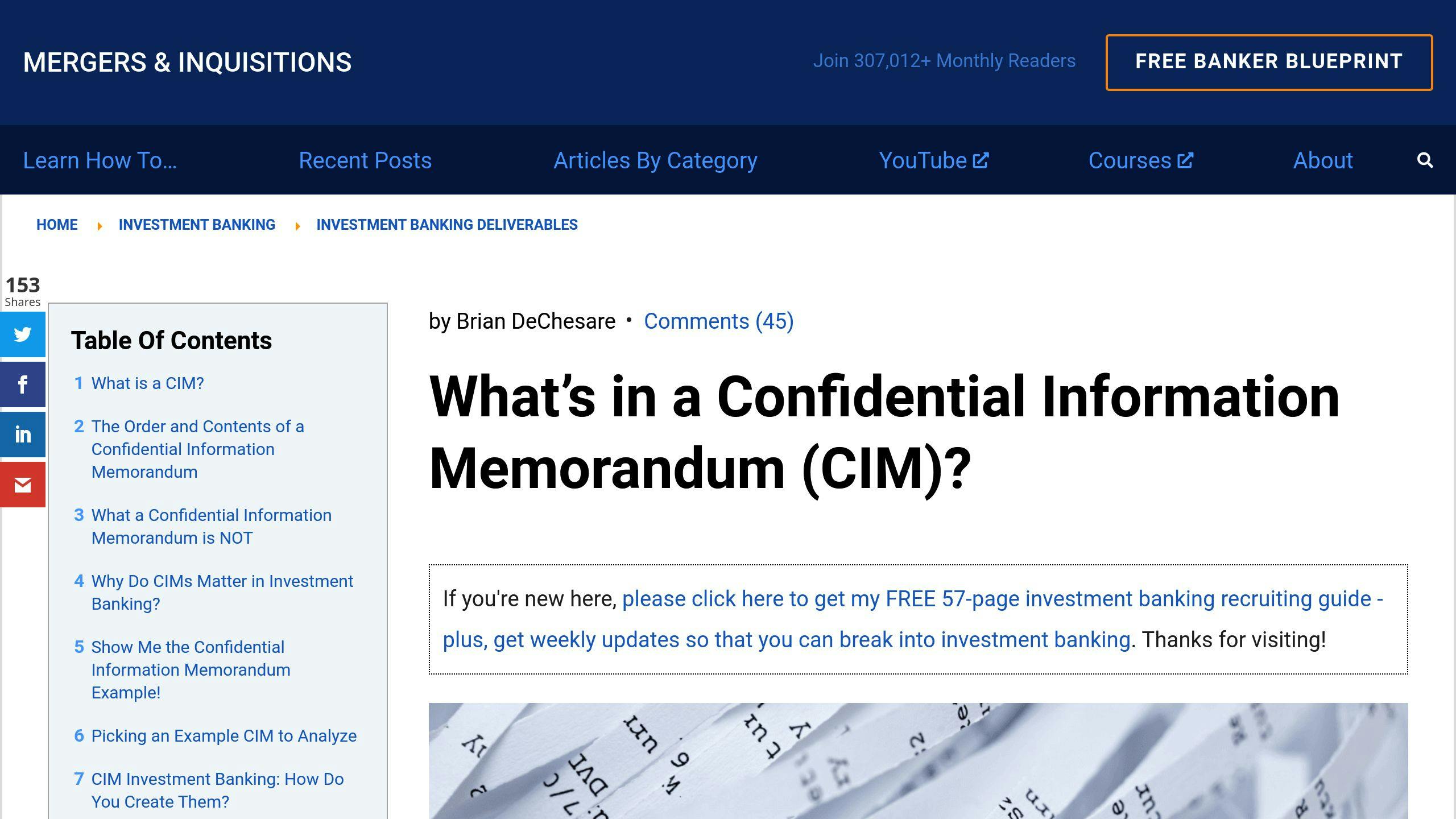 Confidential Information Memorandum