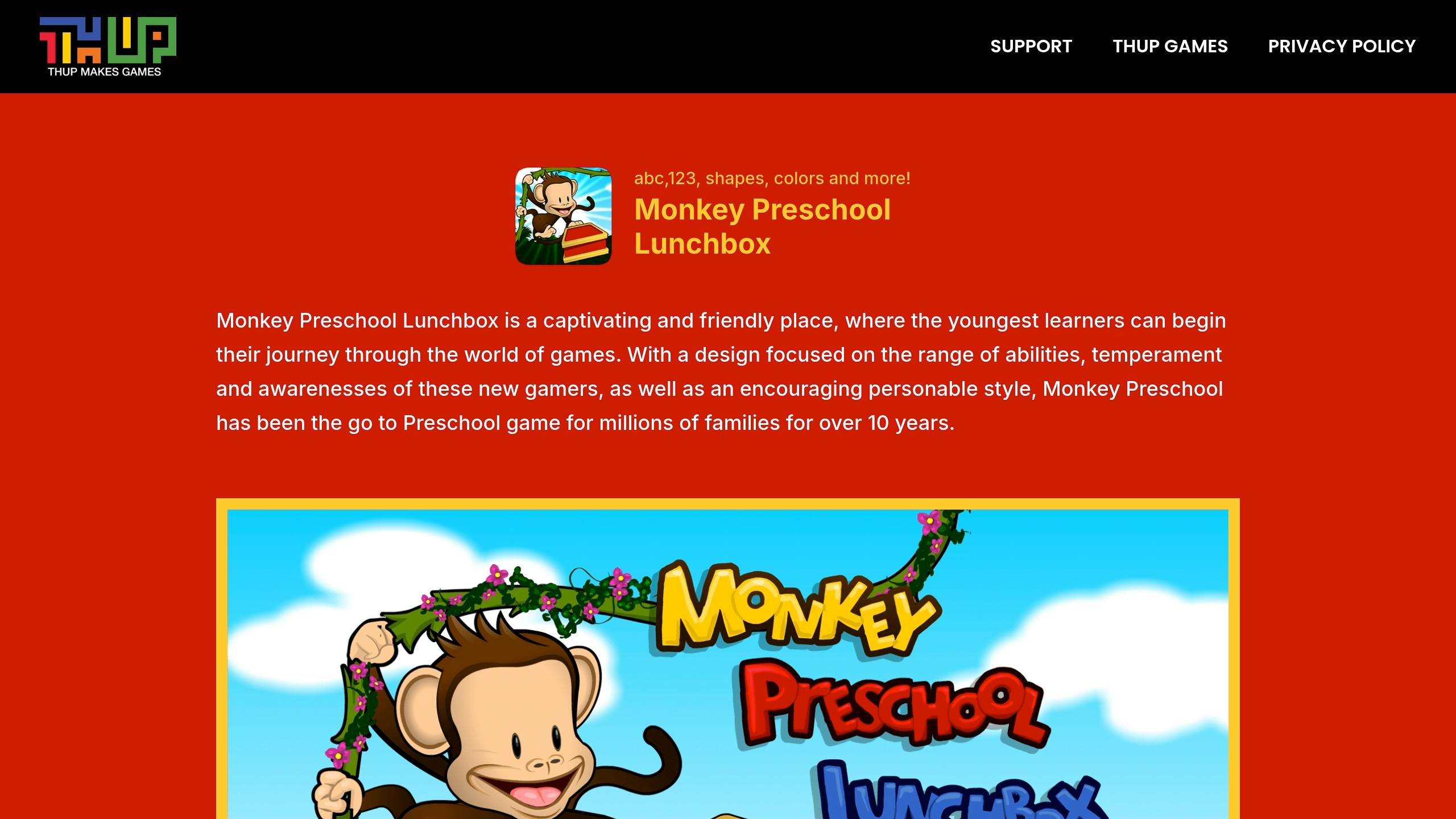 Monkey Preschool Lunchbox