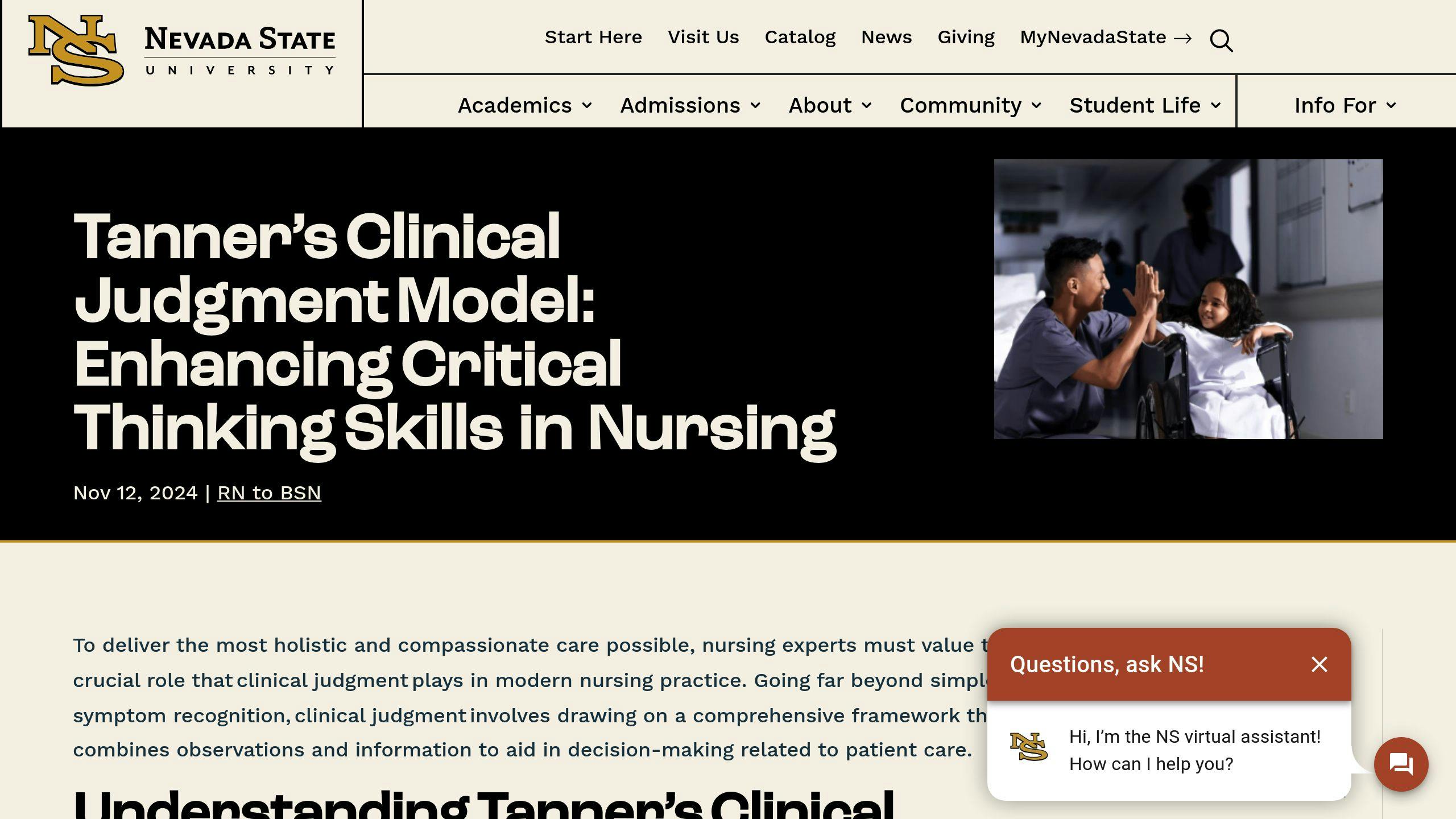 Tanner's Clinical Judgment Model