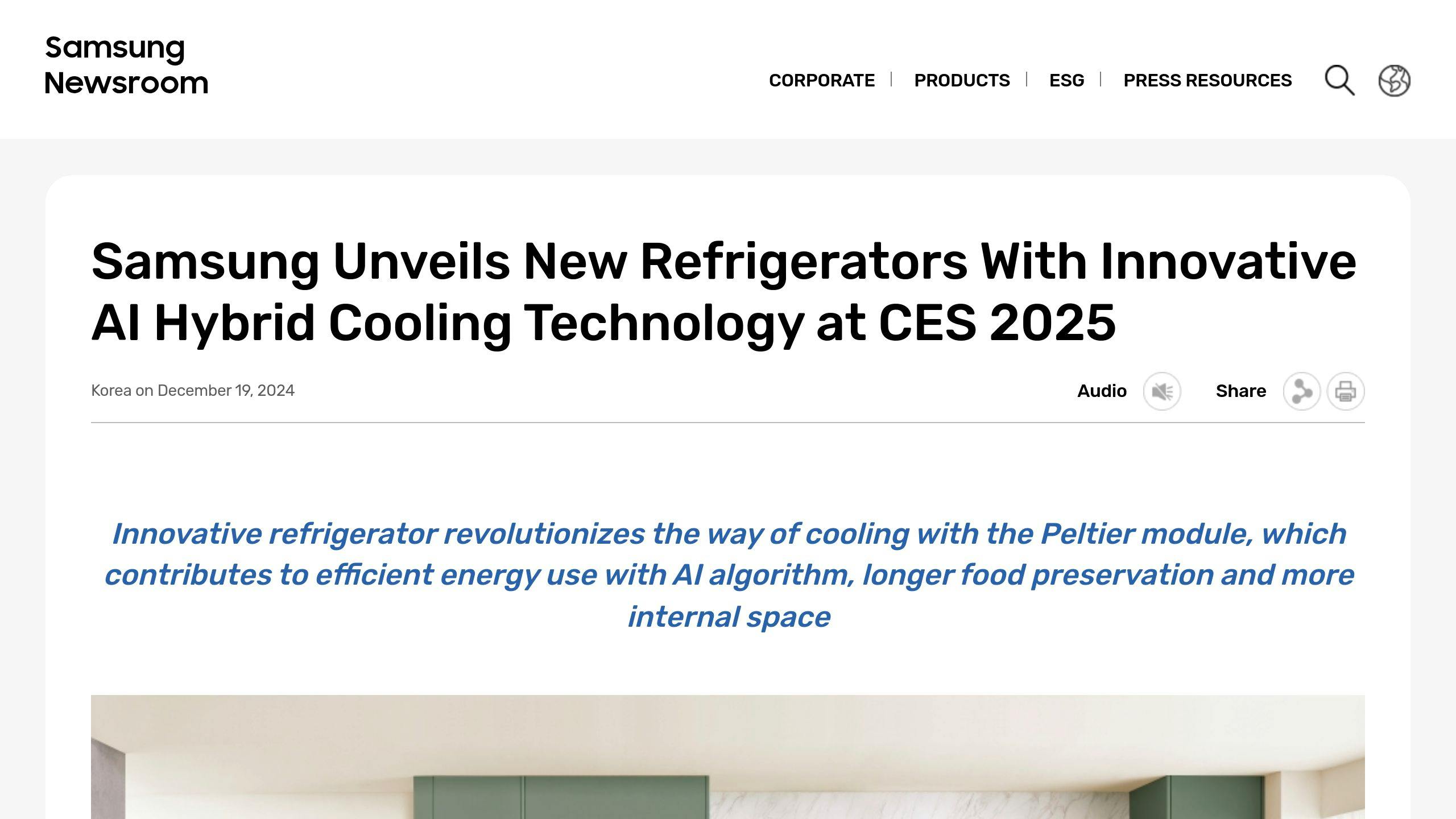 Samsung AI Hybrid Cooling Refrigerator