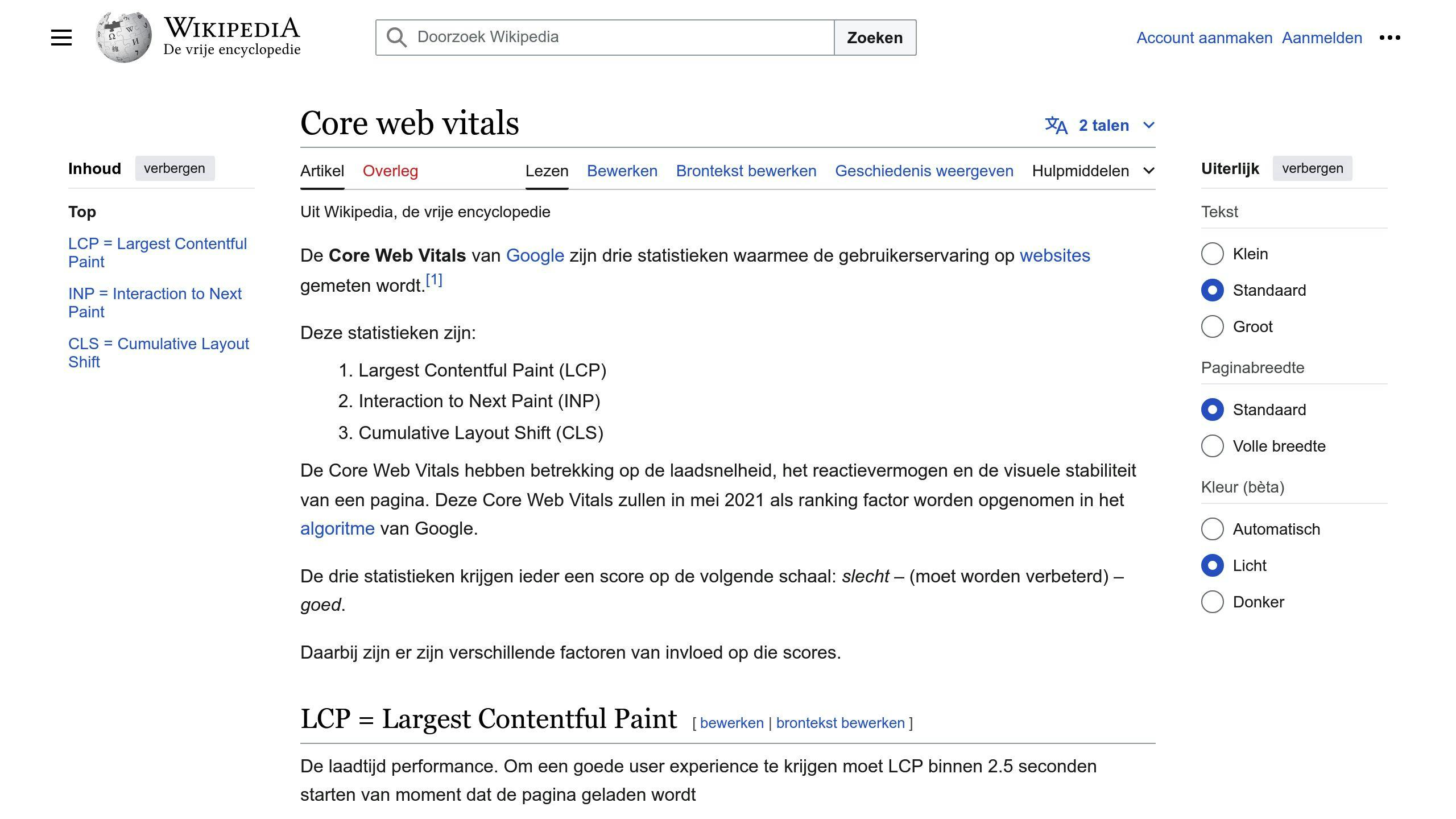 Core Web Vitals