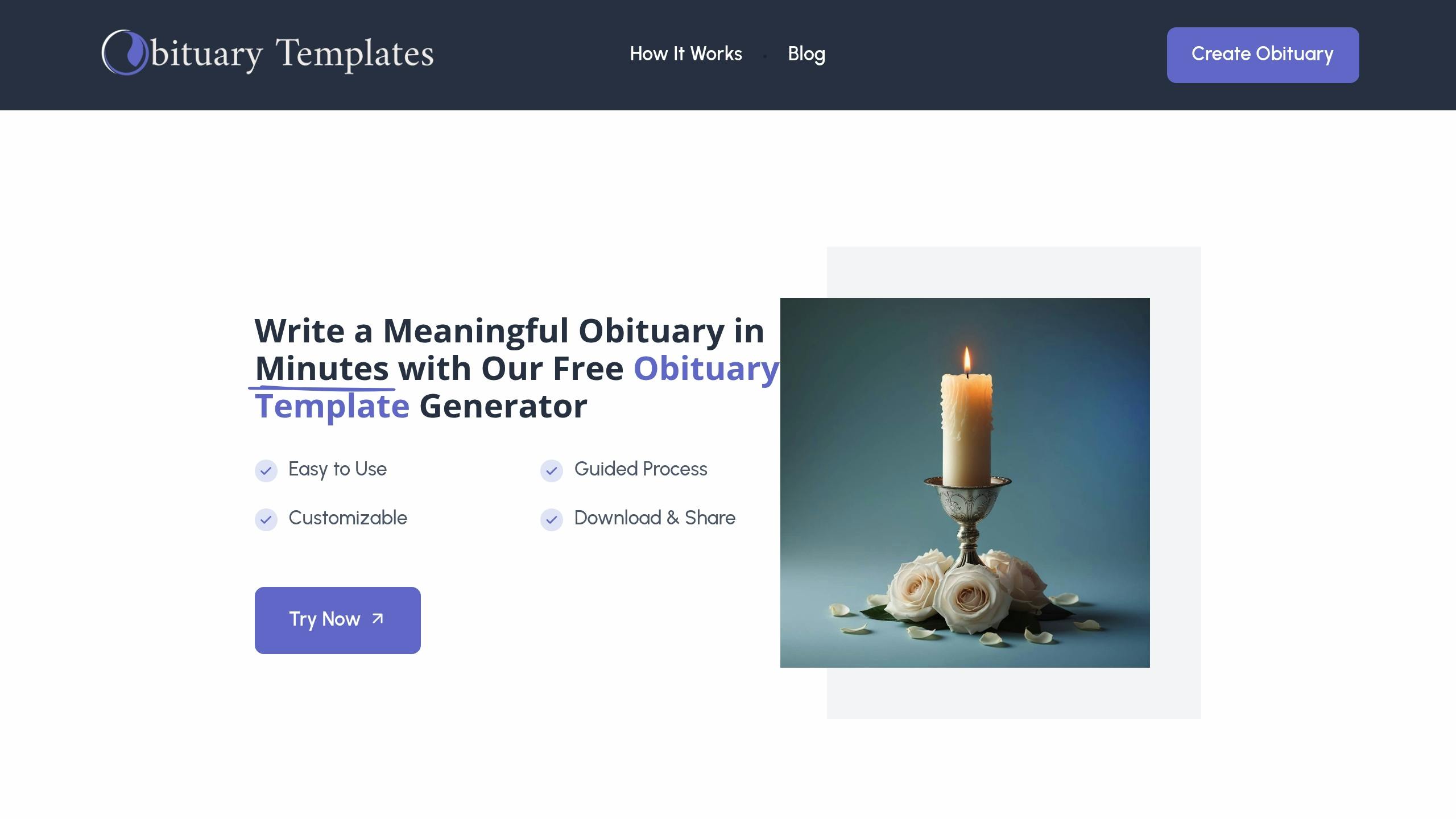 Free Obituary Template Tool