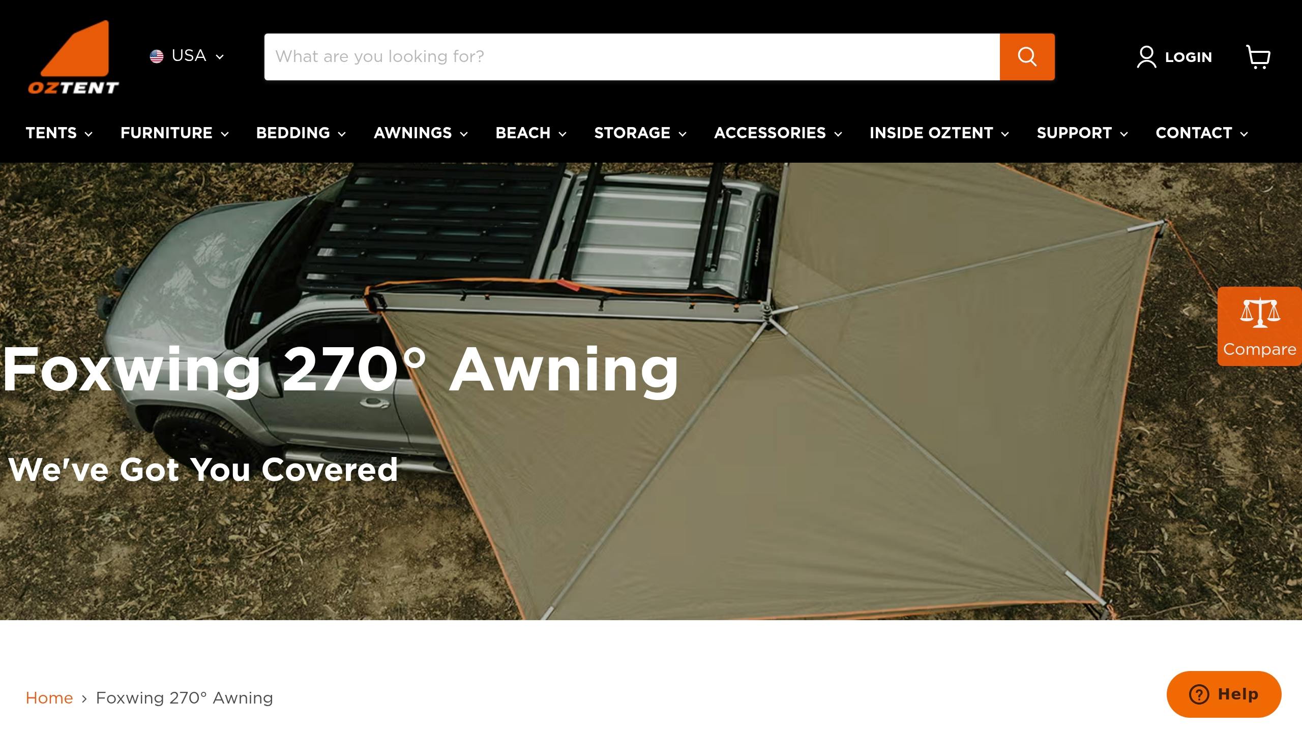 Foxwing 270° Awning