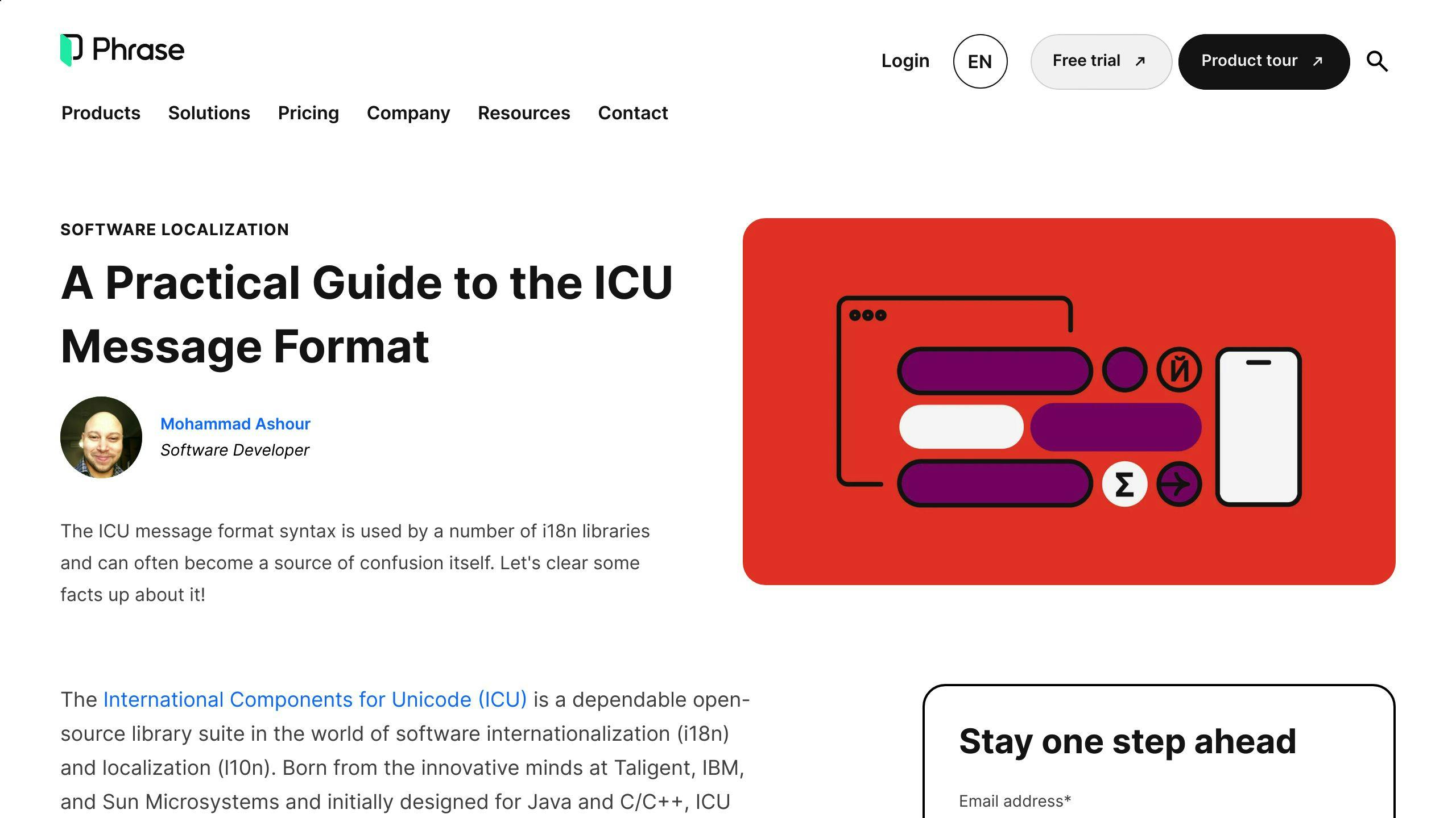 ICU Message Format