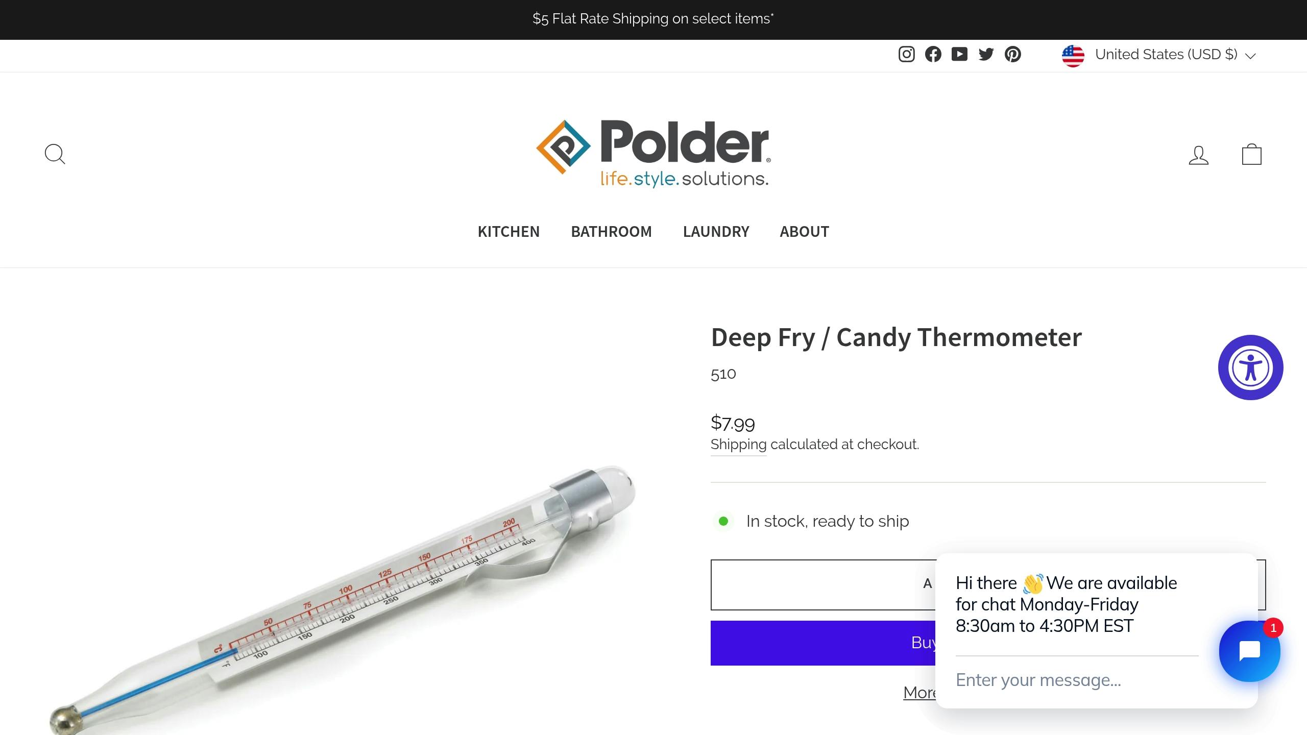 Polder Analog Thermometer