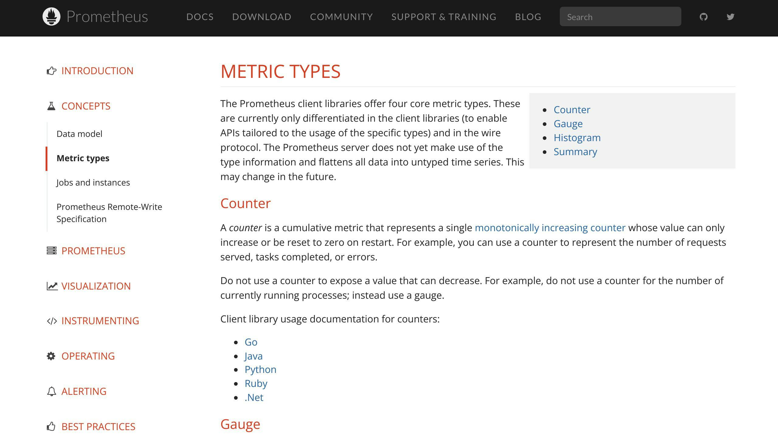 Metric Types