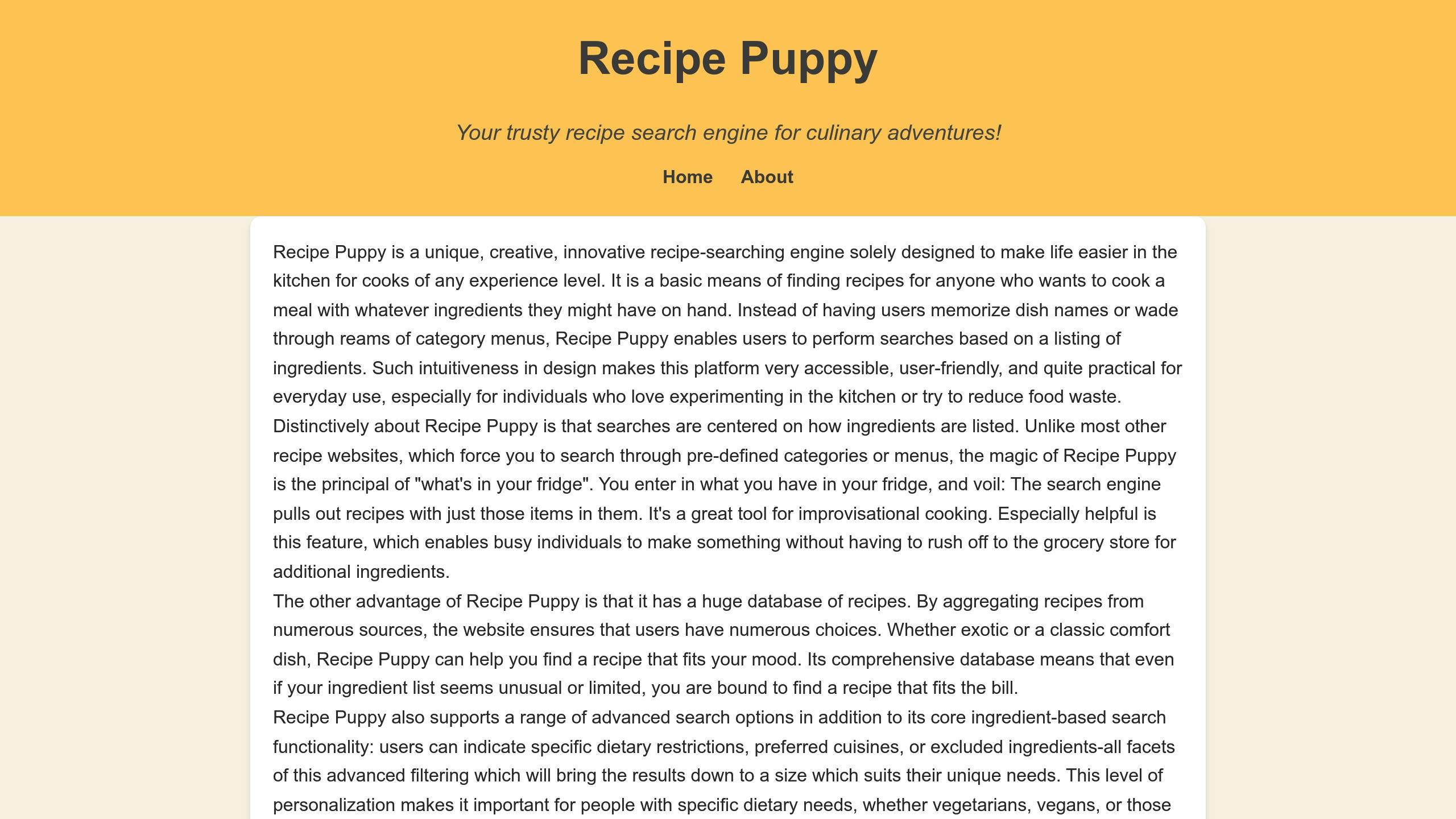 Recipe Puppy