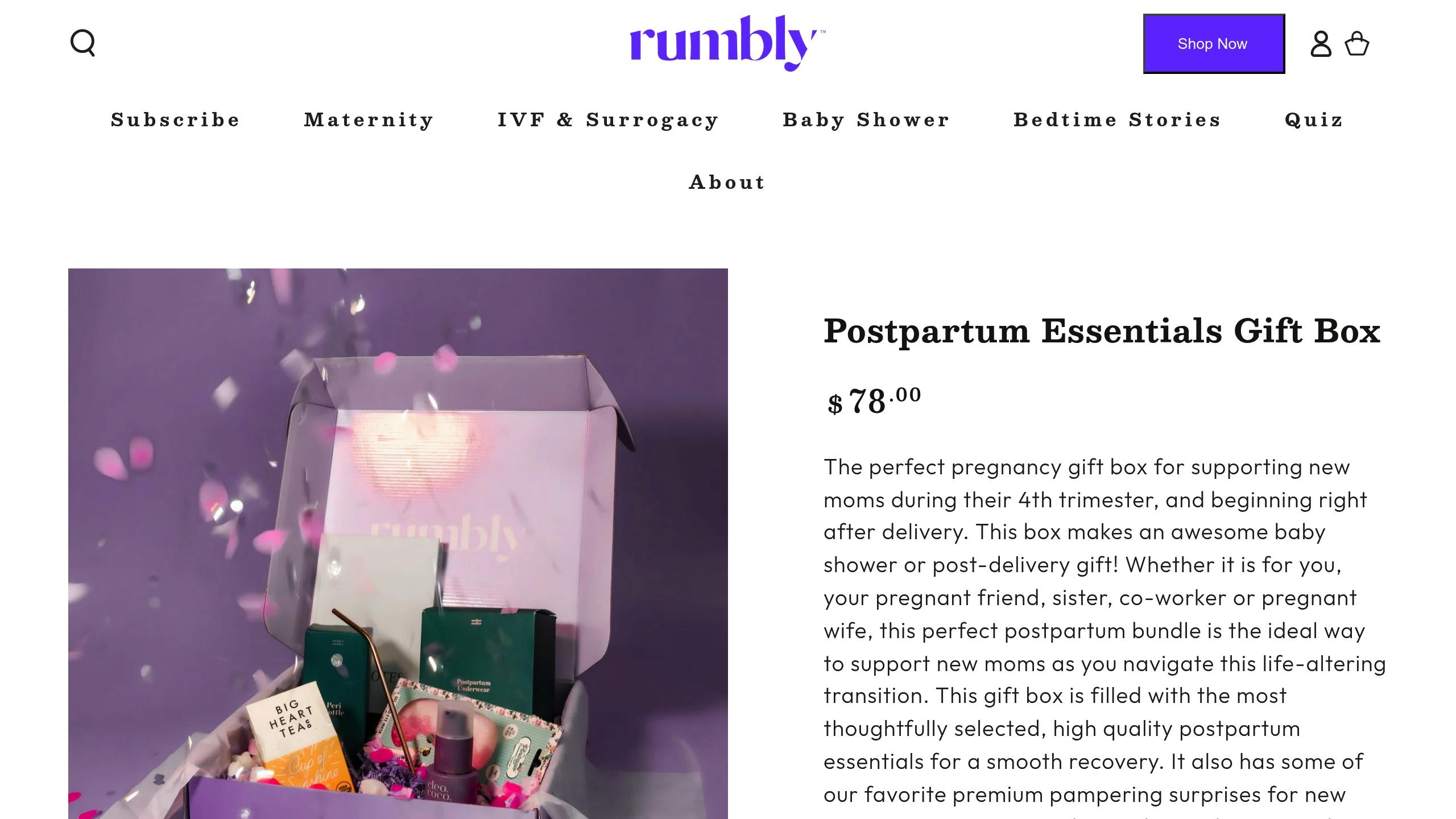 Rumbly Postpartum Essentials Gift Box