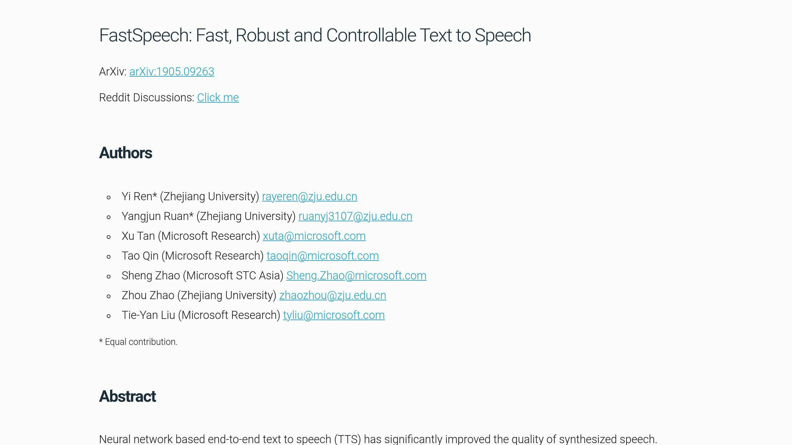 FastSpeech