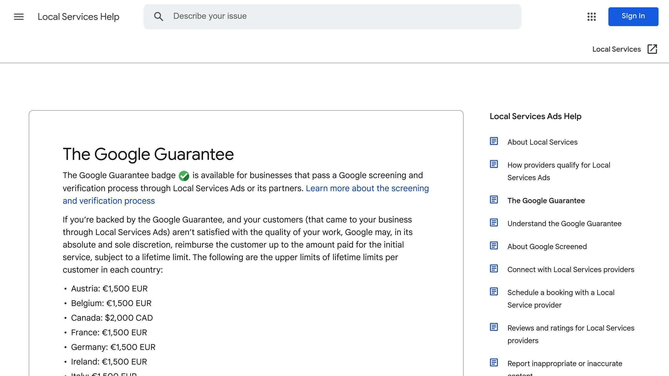 Google Guarantee