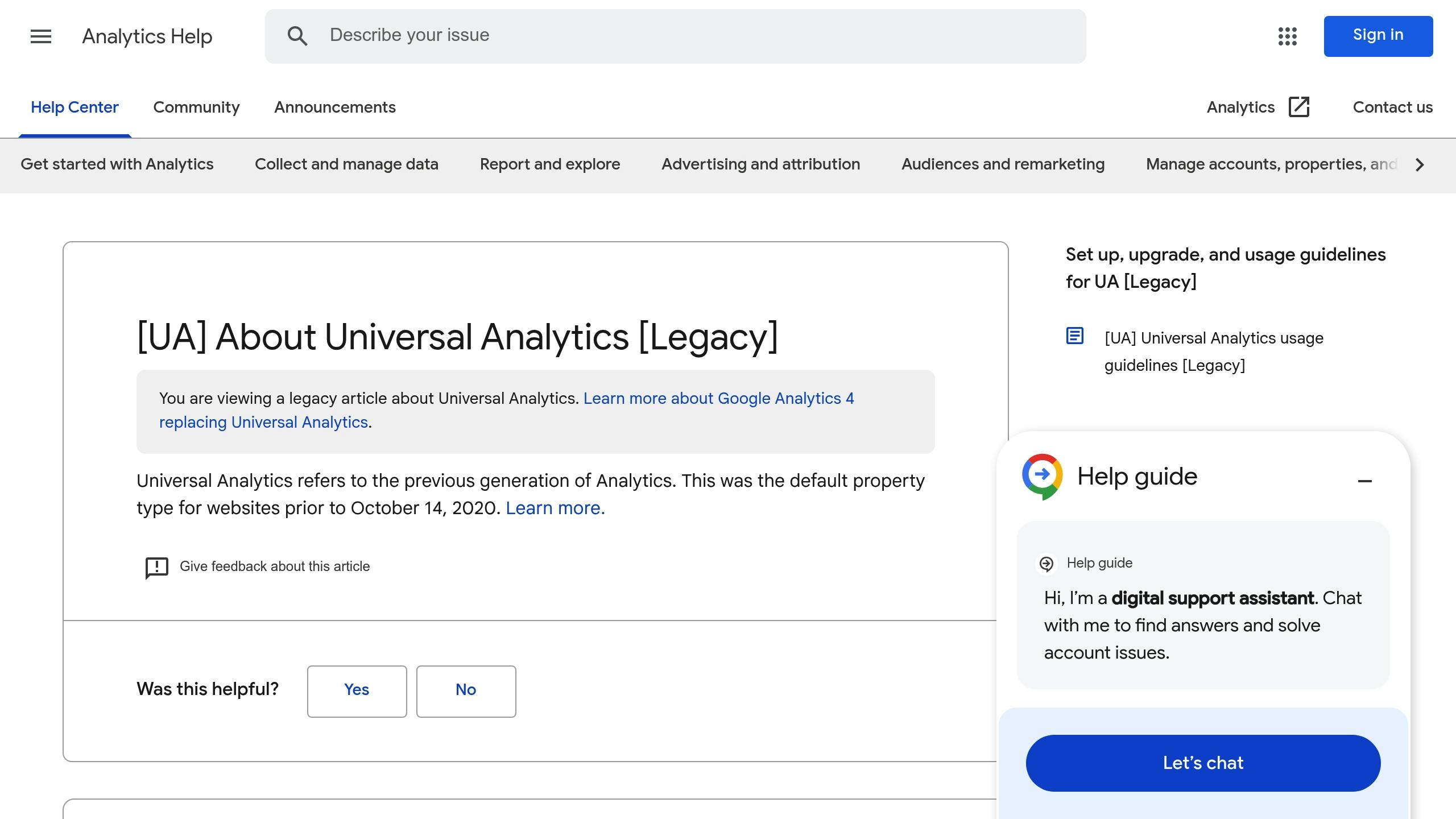 Universal Analytics