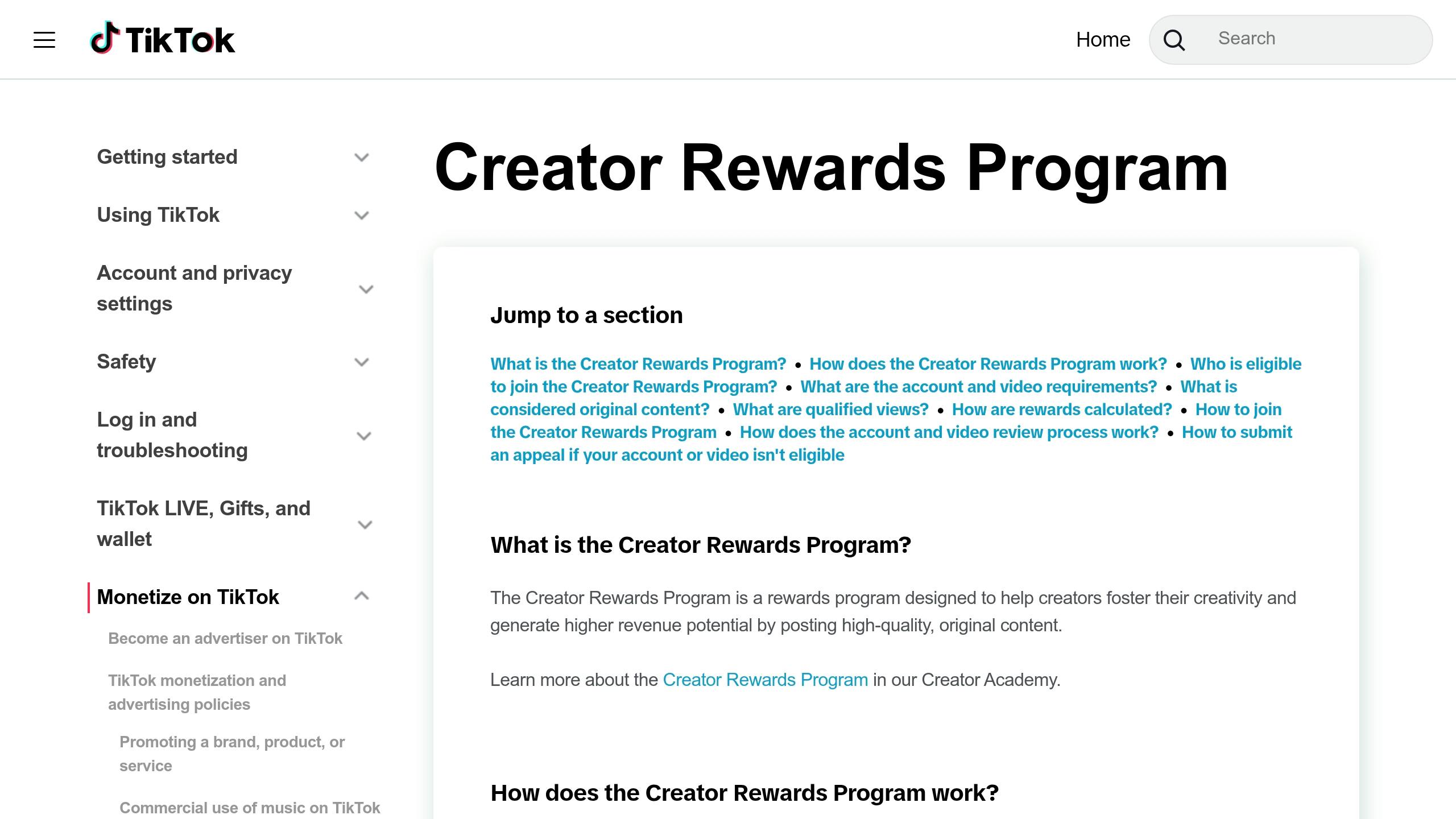 Creator Rewards Programme