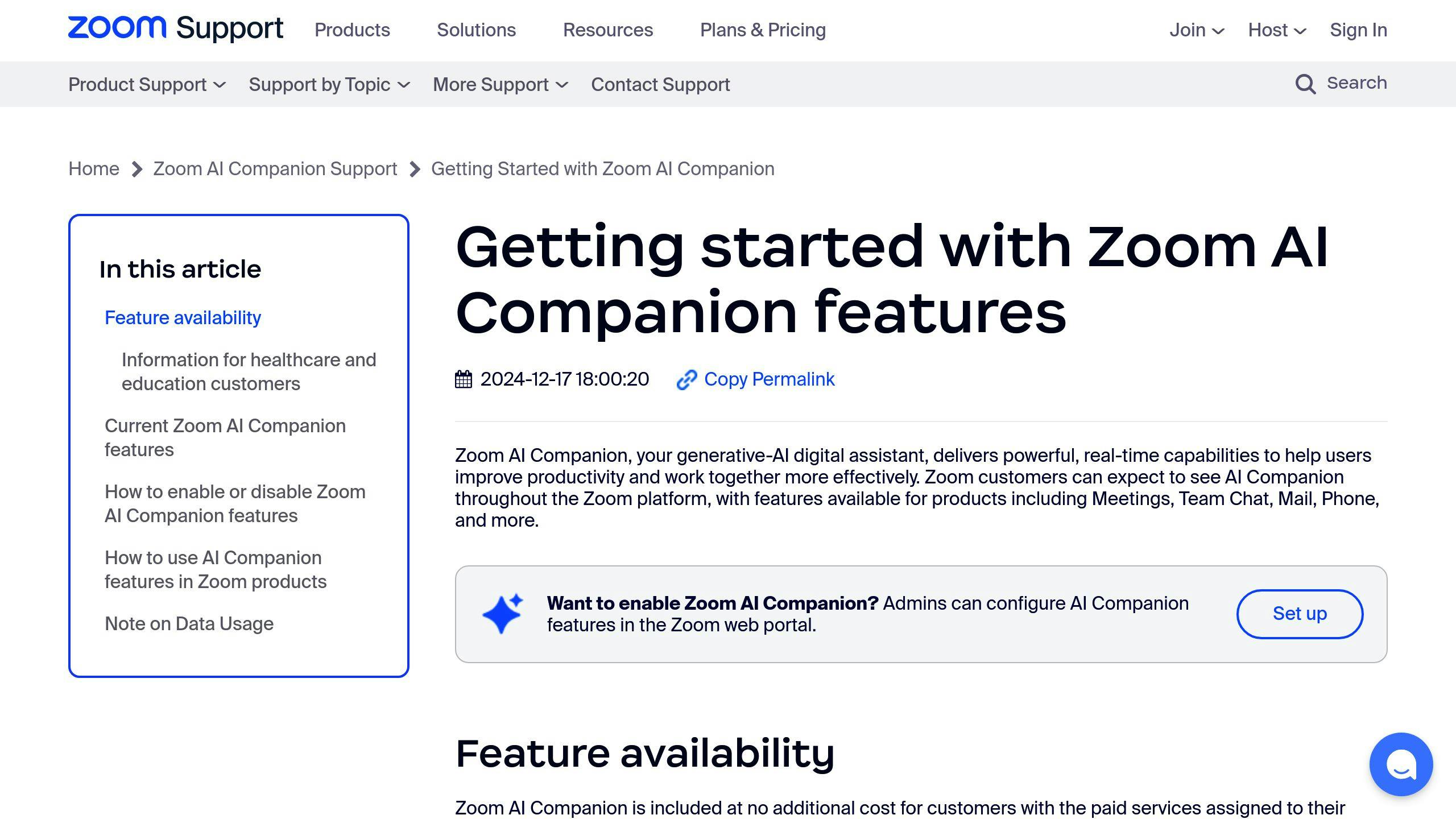 Zoom AI Companion