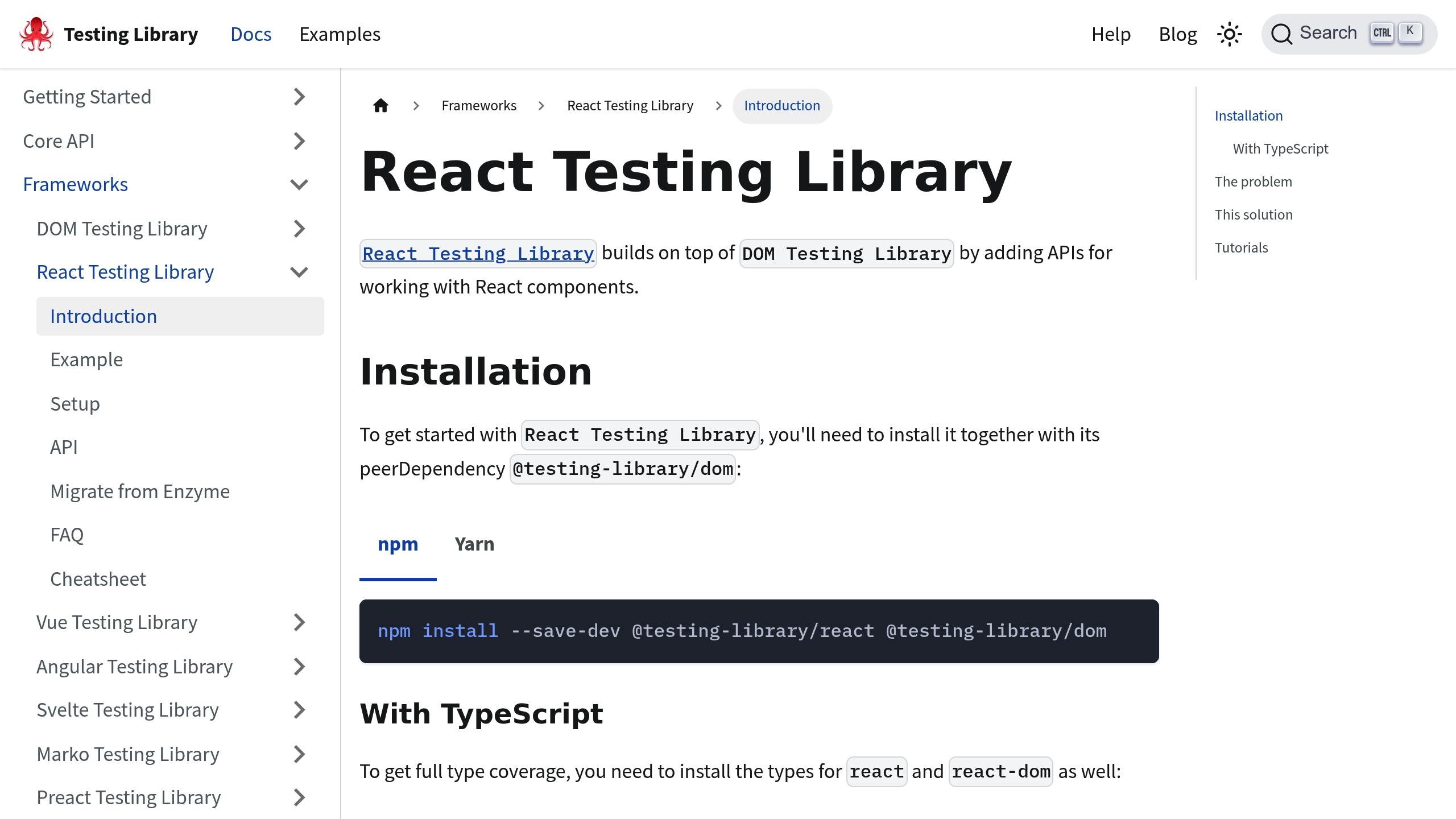 React Testing Library