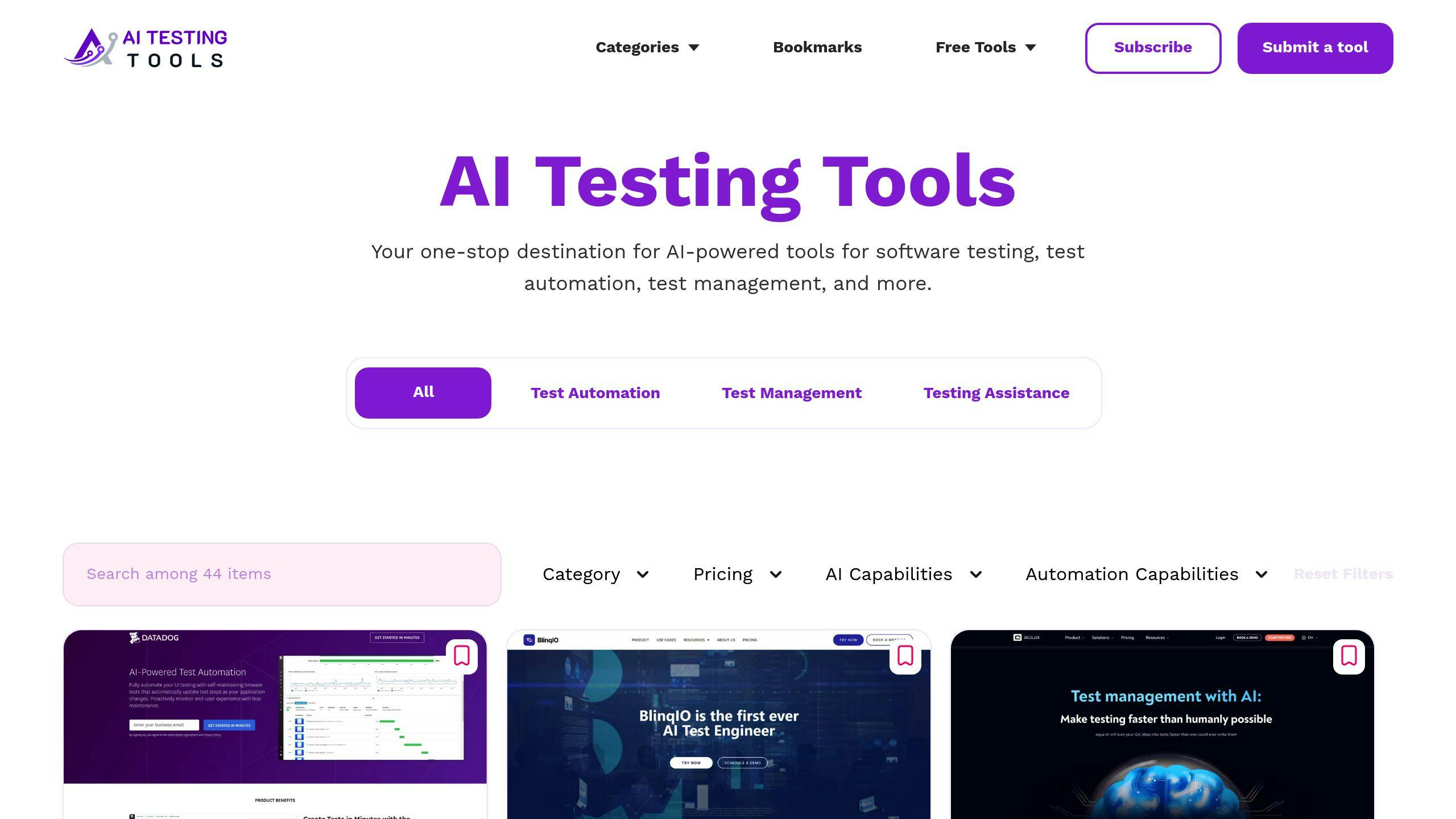 AI Testing Tools Directory