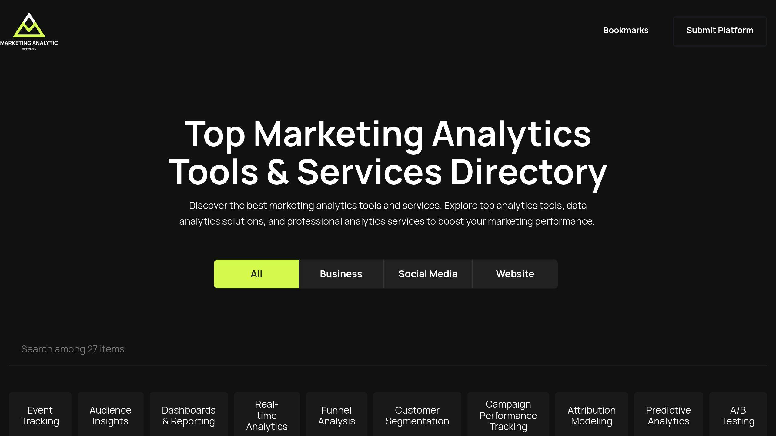 Marketing Analytics Tools Directory