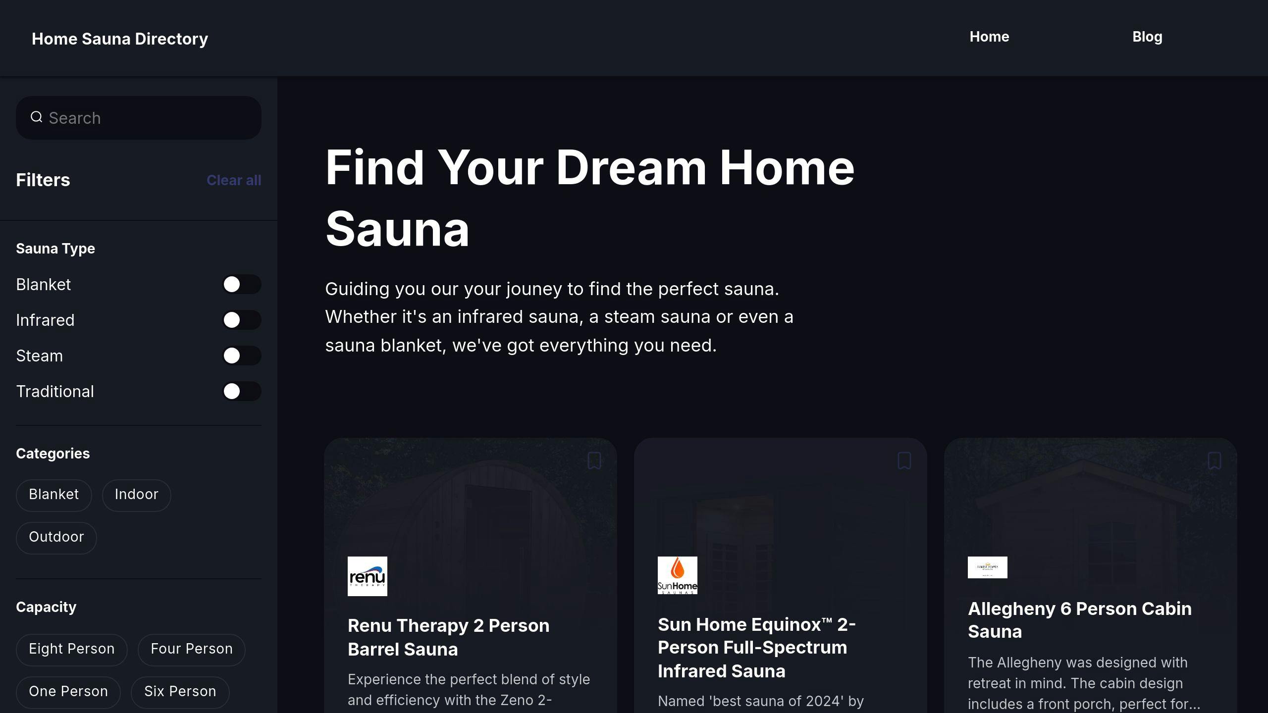Find the Home Sauna of Your Dreams
