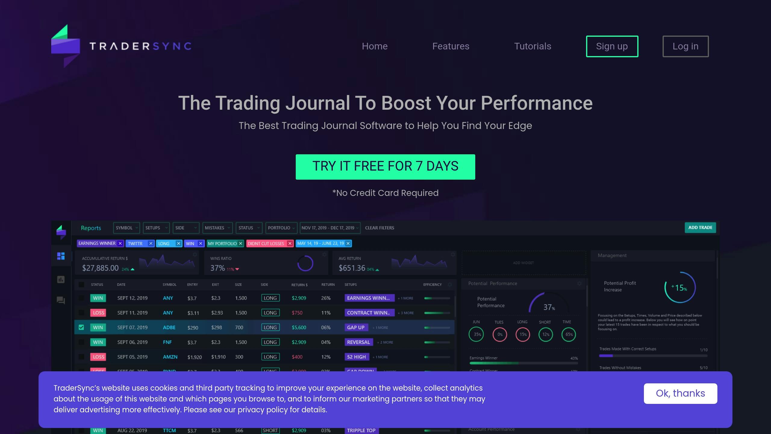 TraderSync interface screenshot