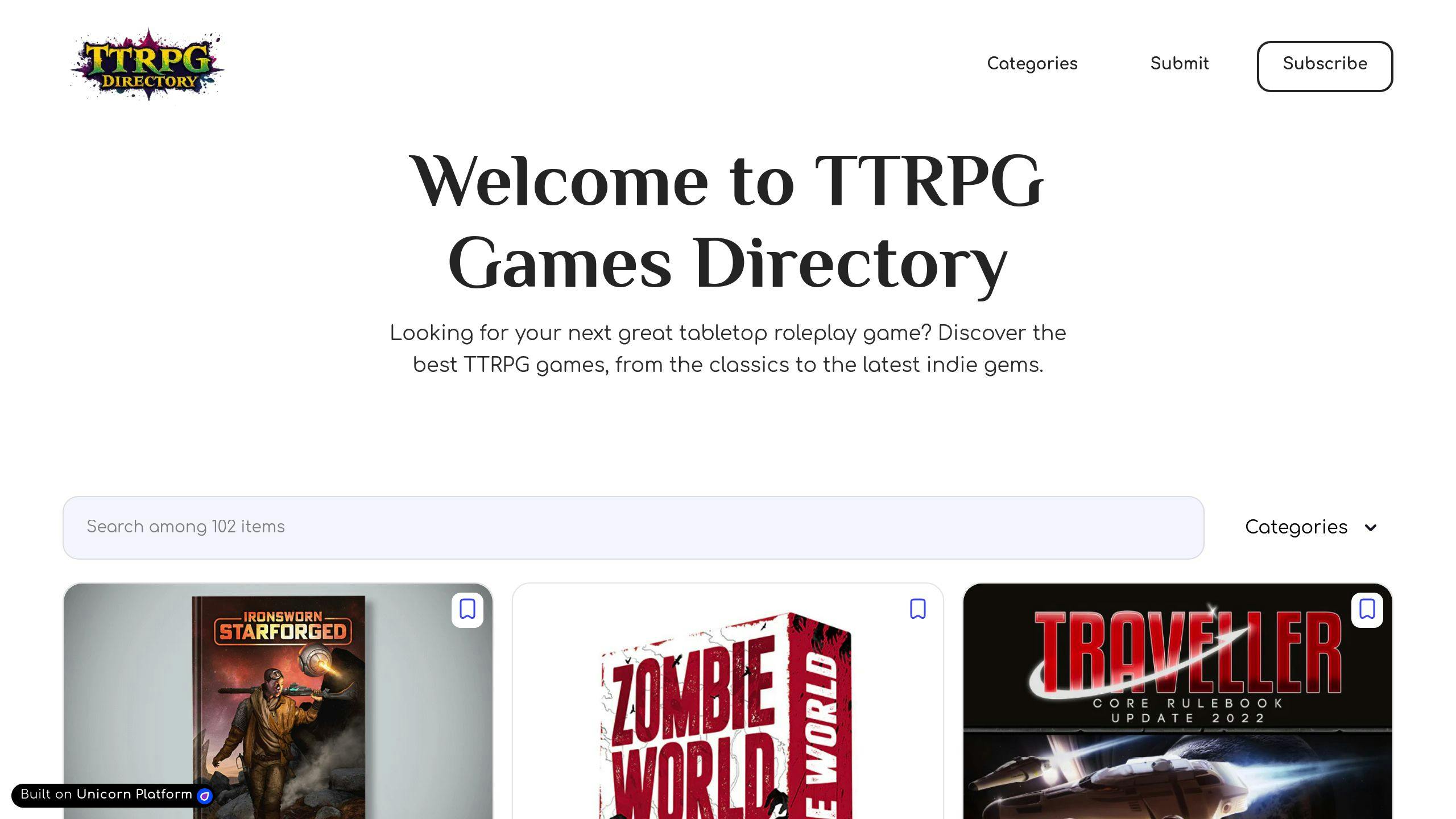 TTRPG Games Directory