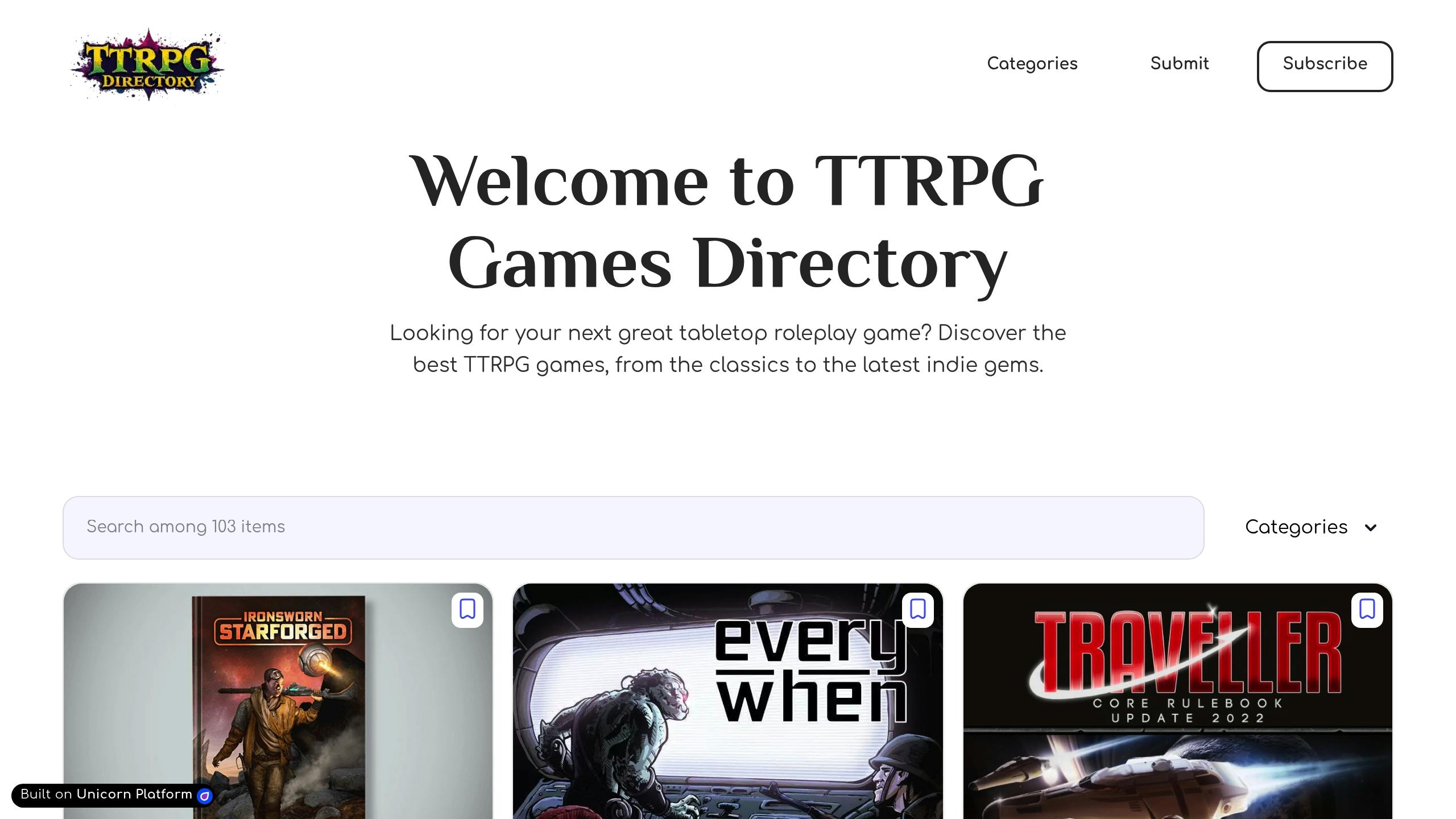 TTRPG Games Directory