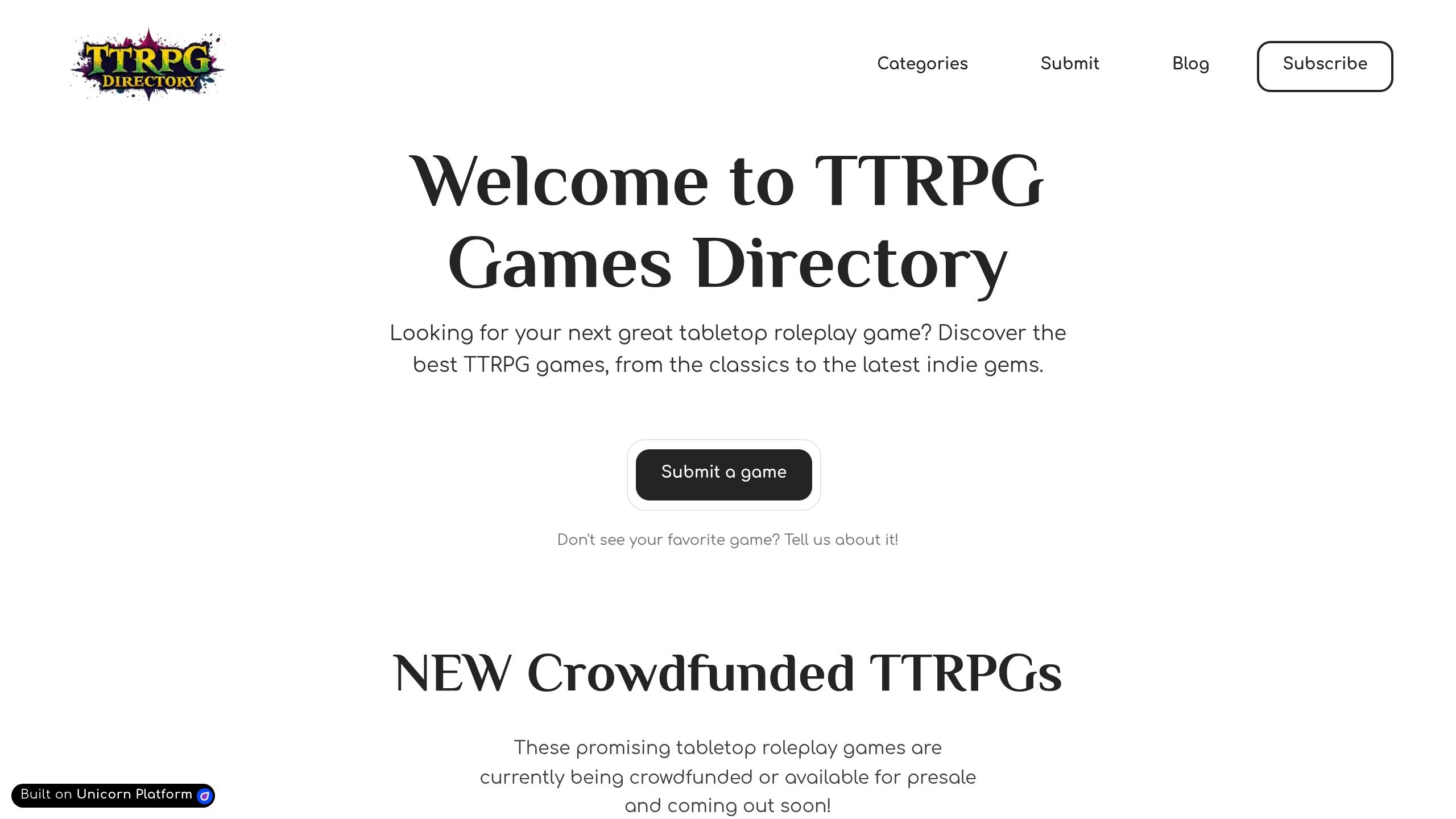 Find More TTRPGs on TTRPG Games Directory